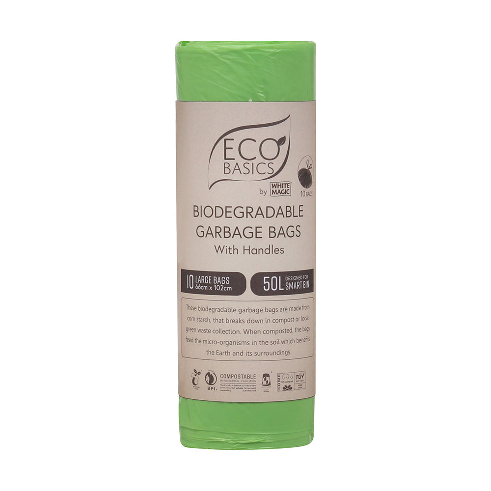 Eco Basics Biodegradable Garbage Bags, Large, 50L, 10 Bags