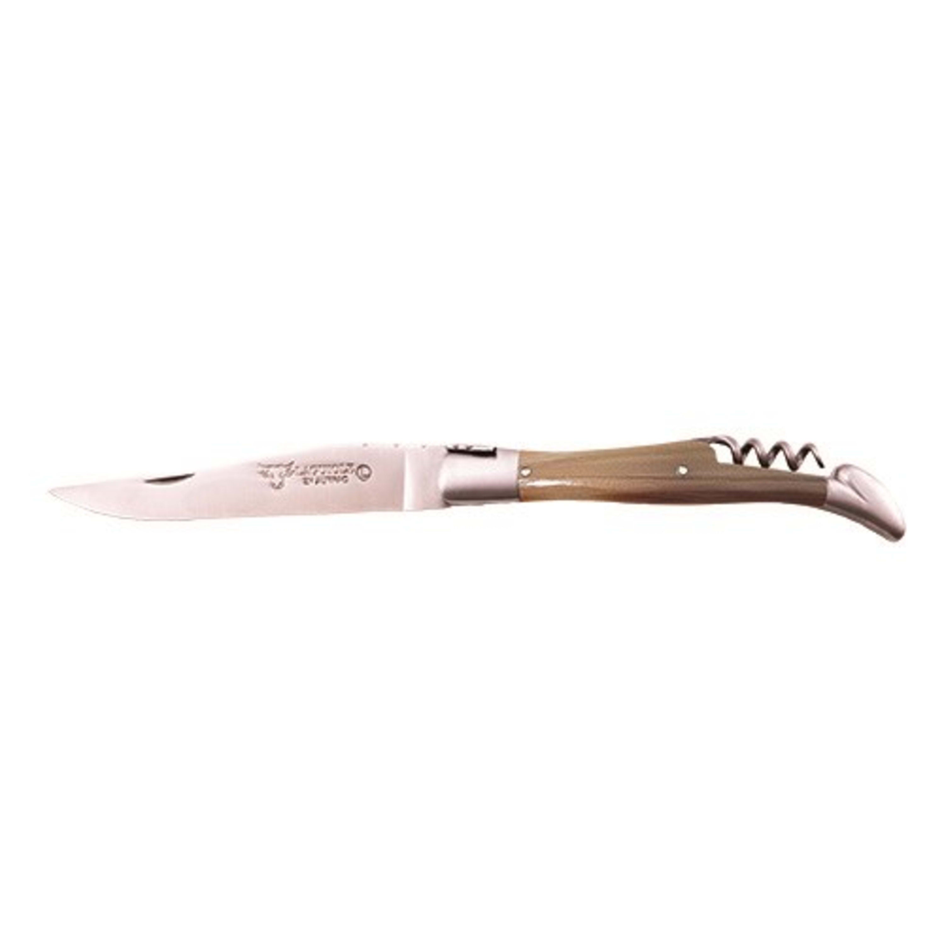 Laguiole en Aubrac Folding Knife with Corkscrew 12cm - Solid Horn