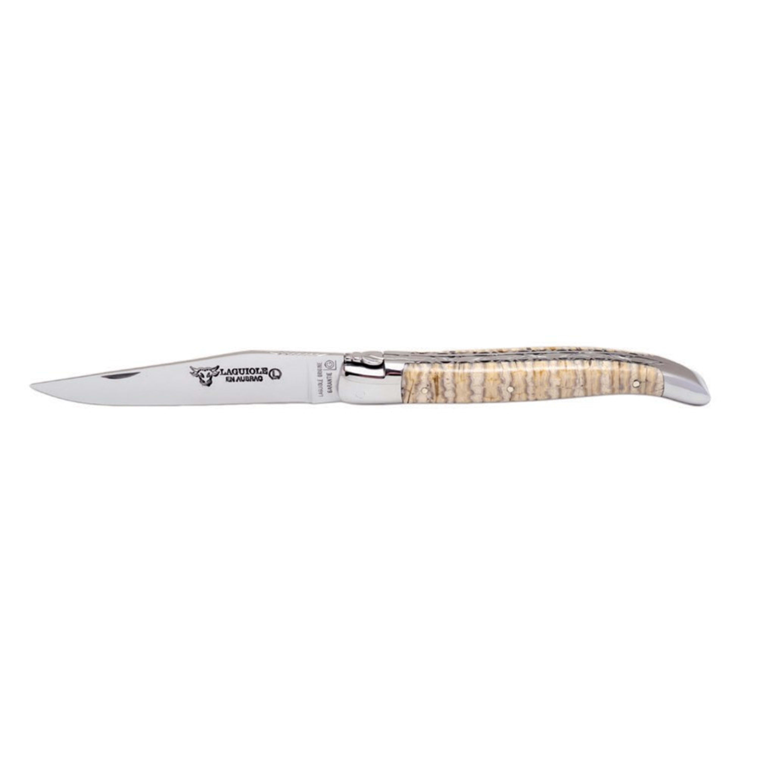 Laguiole en Aubrac Folding Knife - Fossilised Mammoth Molar - Toffee