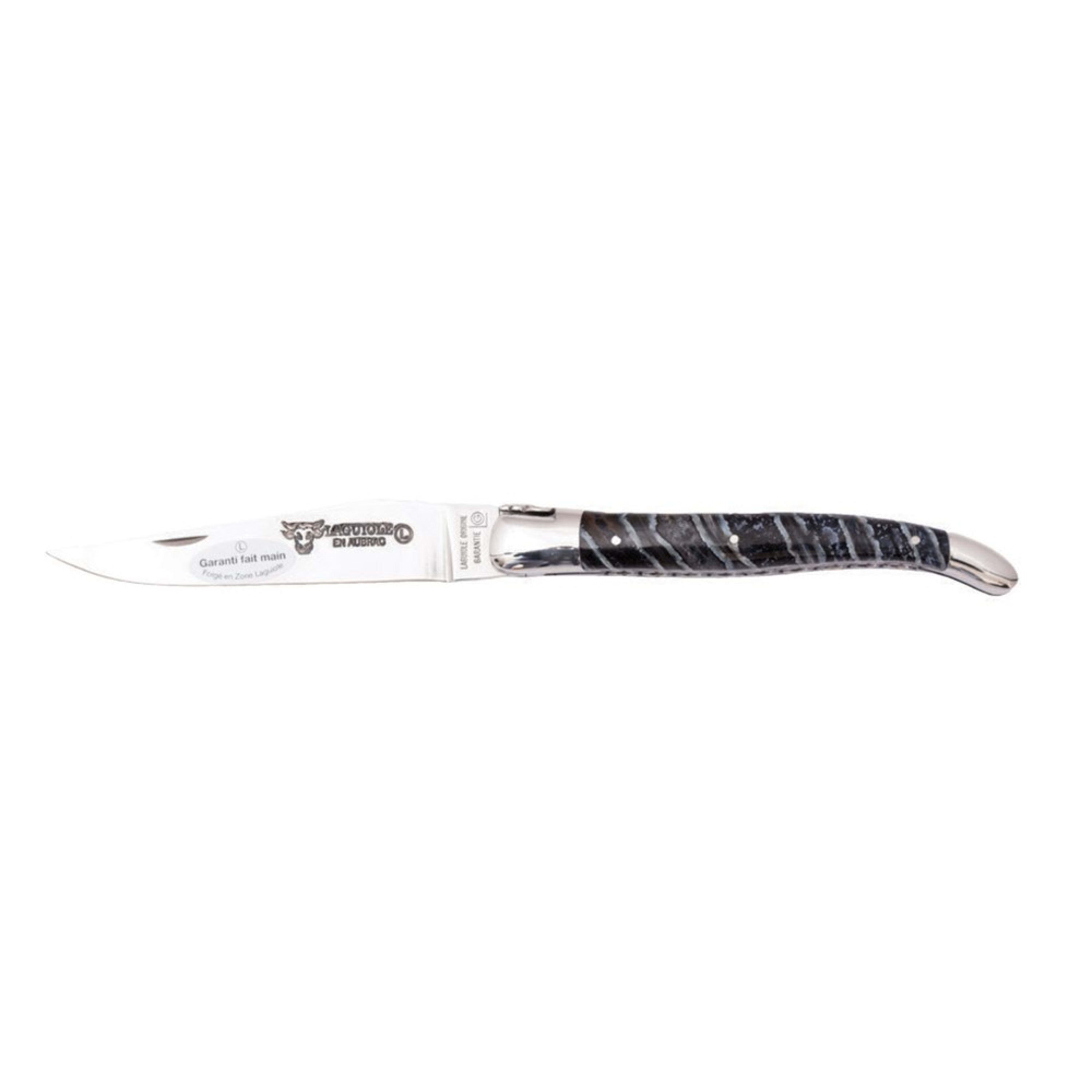 Laguiole en Aubrac Folding Knife - Fossilised Mammoth Molar - Blue