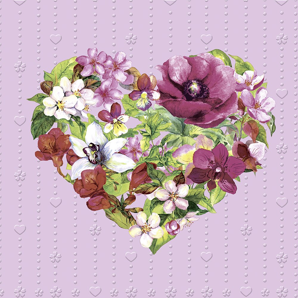 Paper+Design Luncheon Napkins – 20 Pack – Moments Flower - Heart
