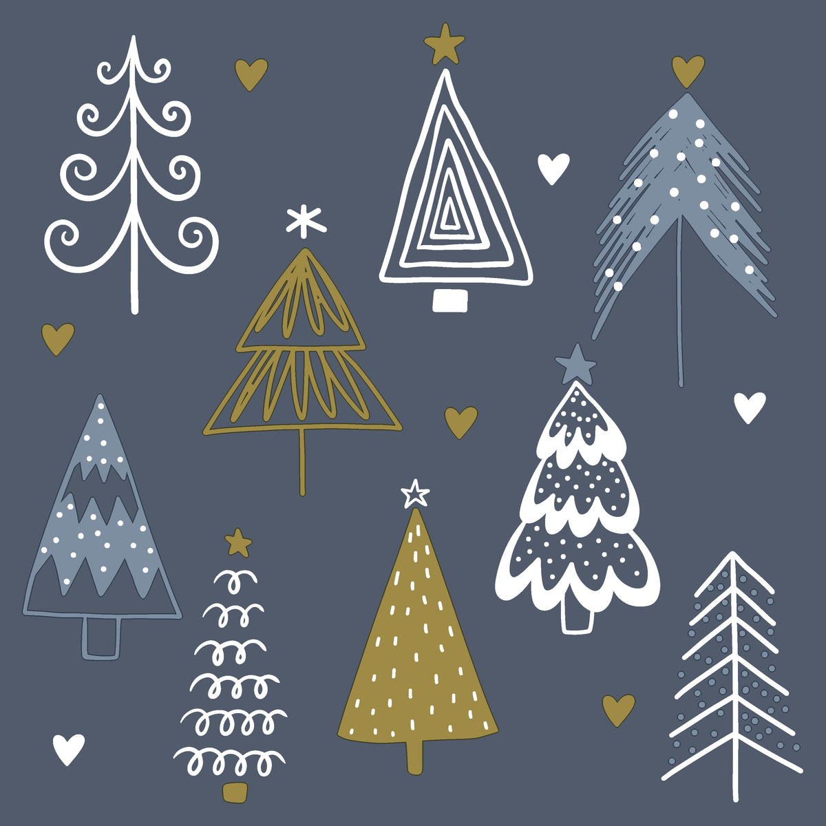 Paper+Design Luncheon Napkins – 20 Pack – Fun Trees - Blue