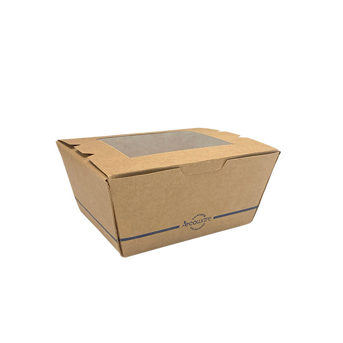 ecoware Lunch Box with PLA Window Small (Carton of 200)