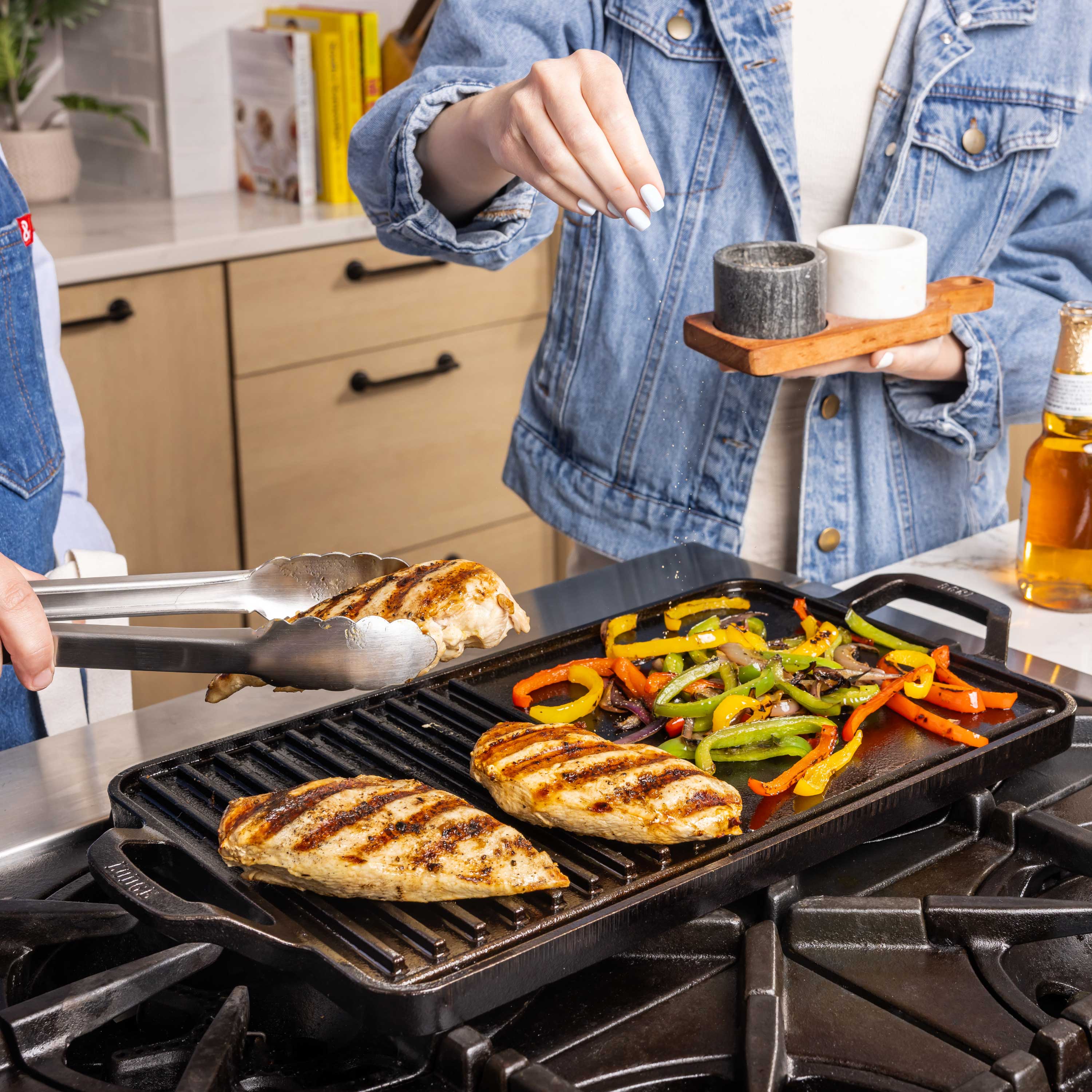 Lodge Chef Collection Seasoned Cast Iron Single-Sided Grill & Griddle 49.5x25.4cm (19.5x10 Inch)