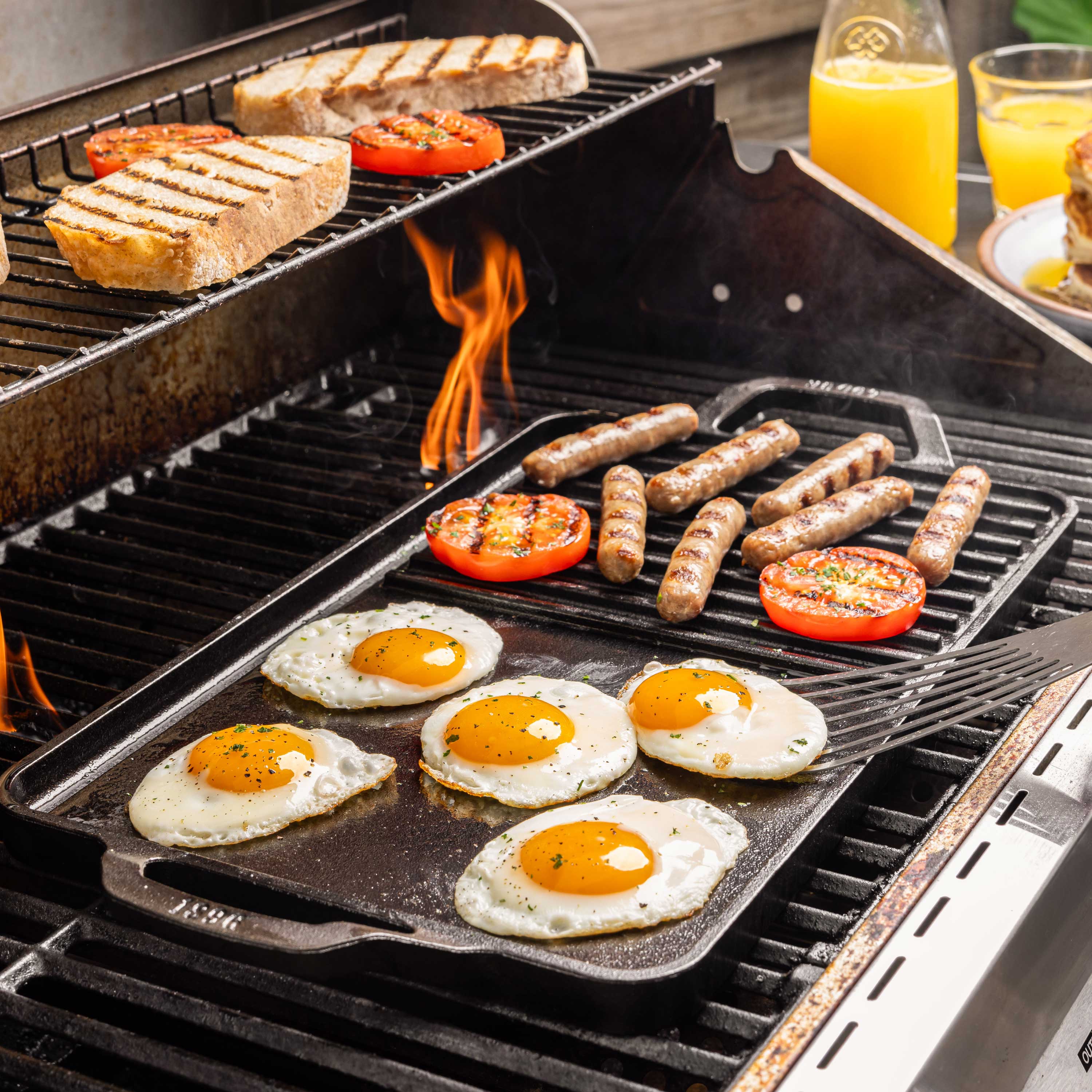 Lodge Chef Collection Seasoned Cast Iron Single-Sided Grill & Griddle 49.5x25.4cm (19.5x10 Inch)