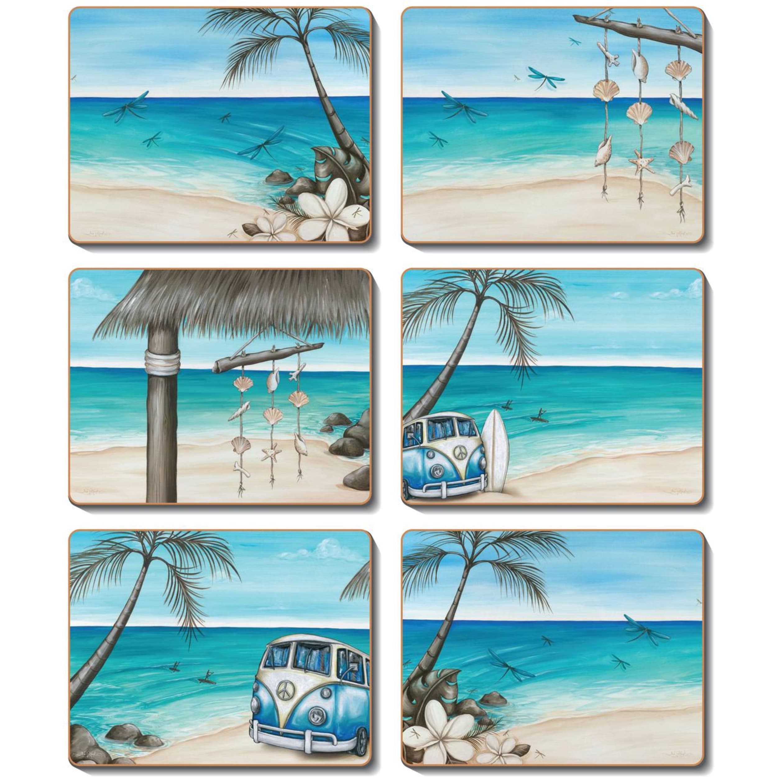 Cinnamon Paddle Bliss Placemat 6 Piece Set