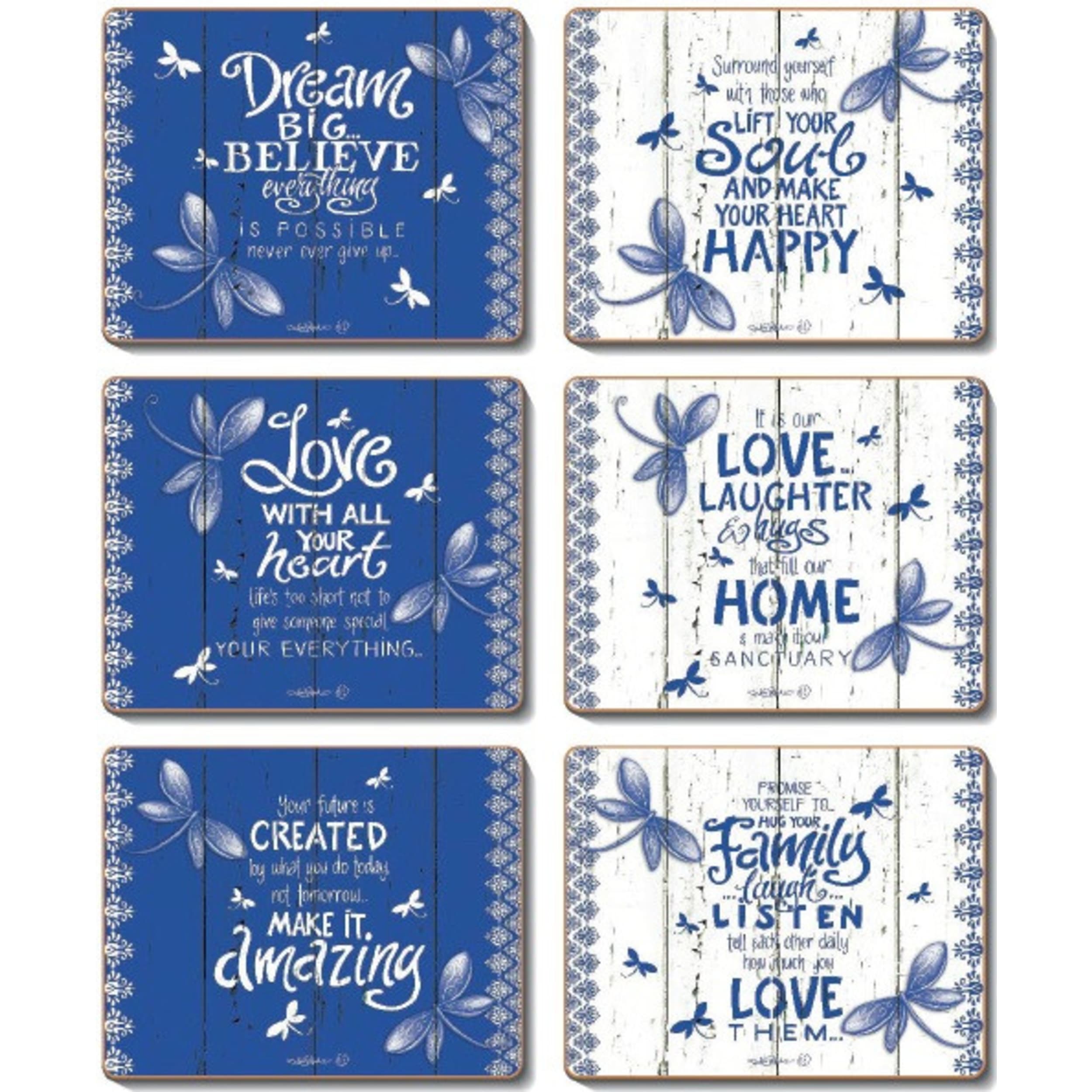 Cinnamon Indigo Coaster 6 Piece Set