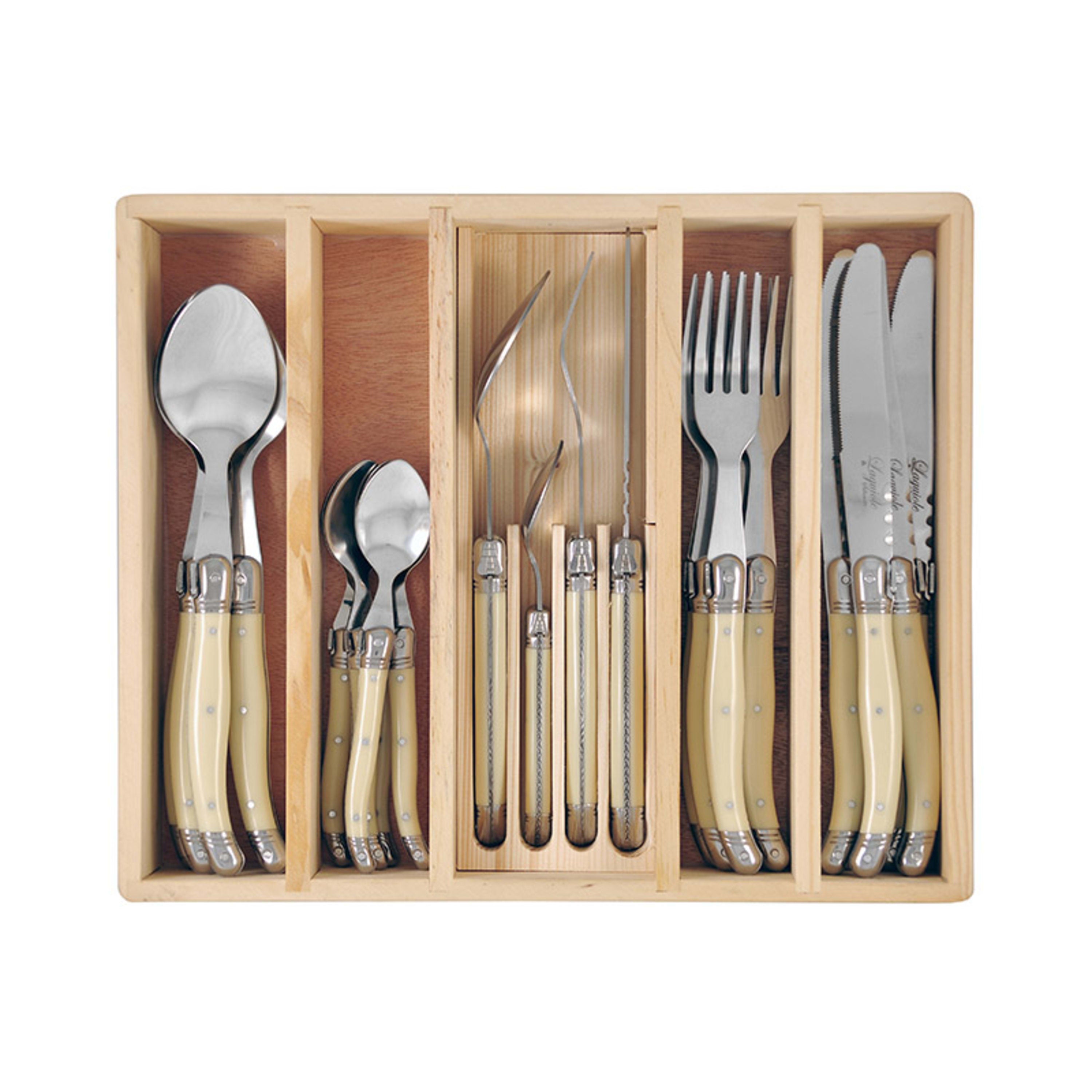 Laguiole Silhouette 24 Piece Cutlery Set - Ivory