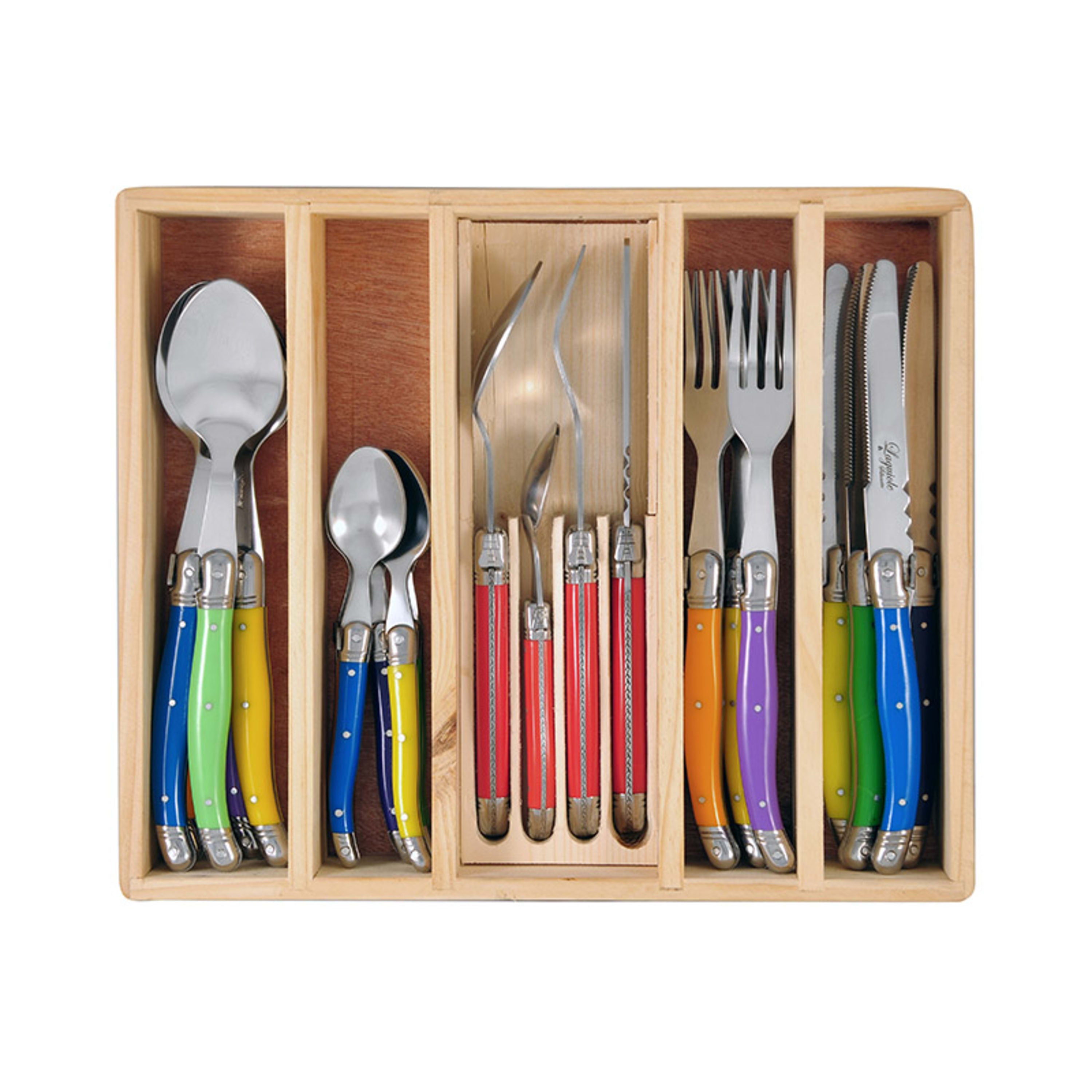 Laguiole Silhouette 24 Piece Cutlery Set - Multicolour