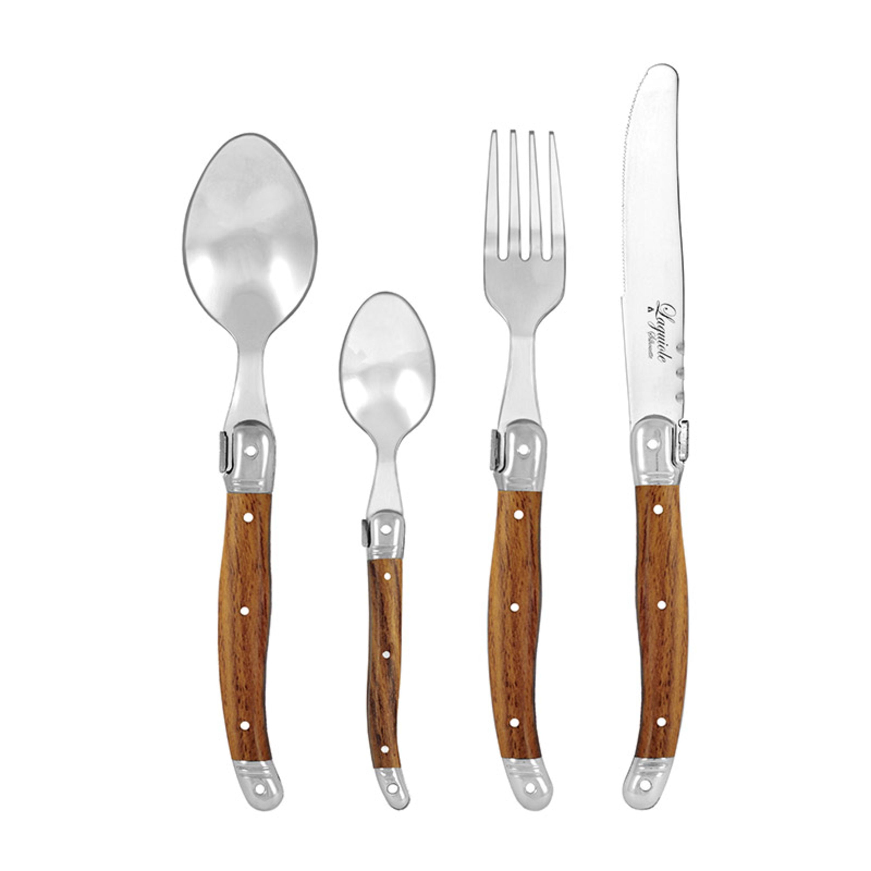 Laguiole Silhouette 24 Piece Cutlery Set - Wooden