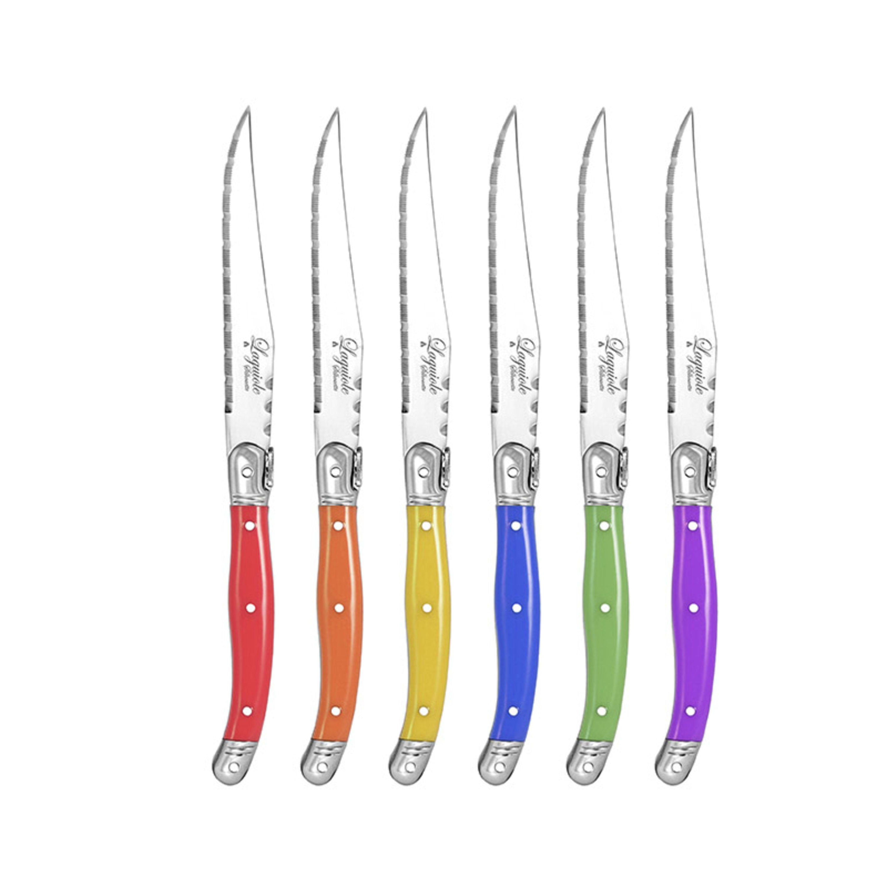 Laguiole Silhouette 6 Piece Steak Knife Set Flatpack - Wooden