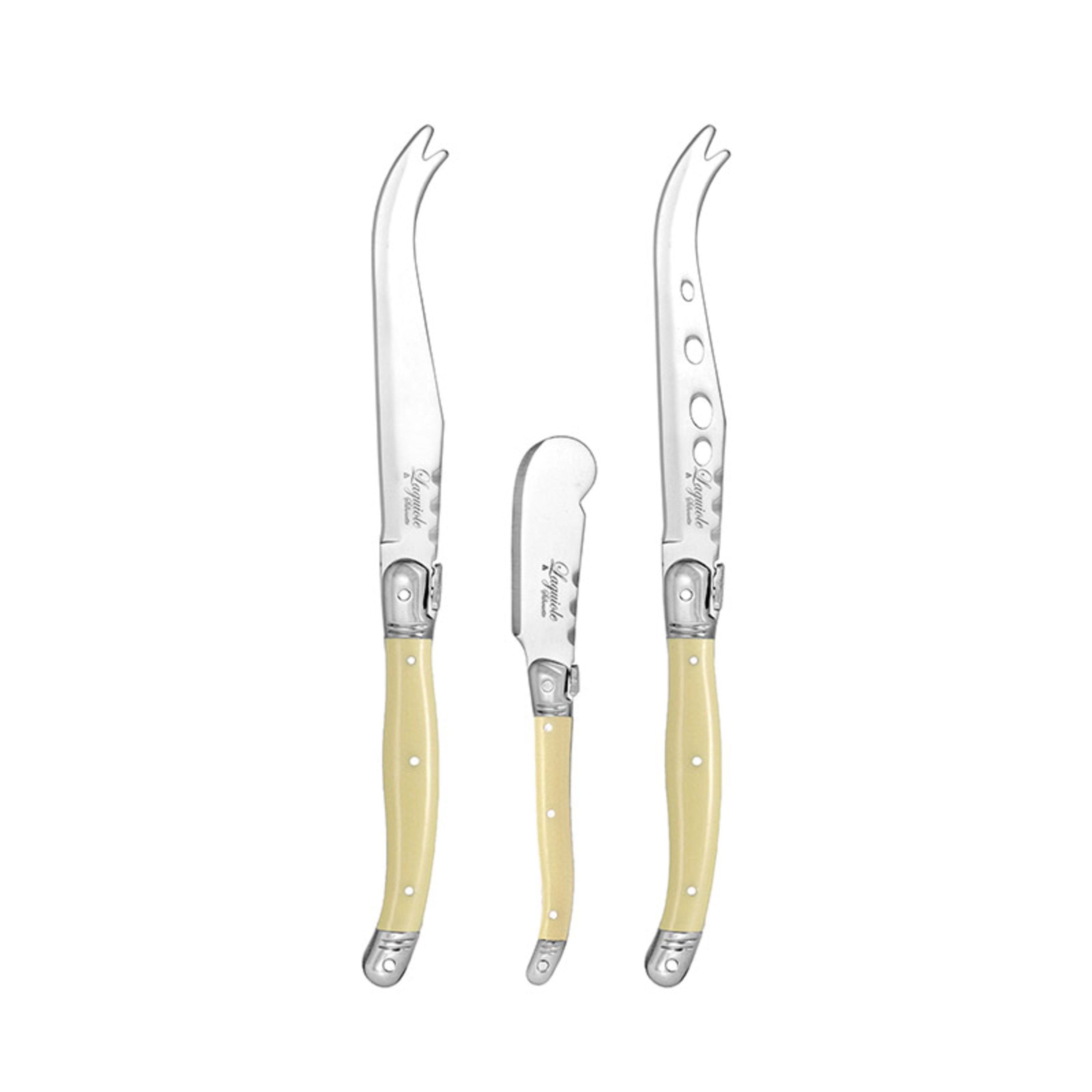 Laguiole Silhouette 3 Piece Cheese Set - Ivory