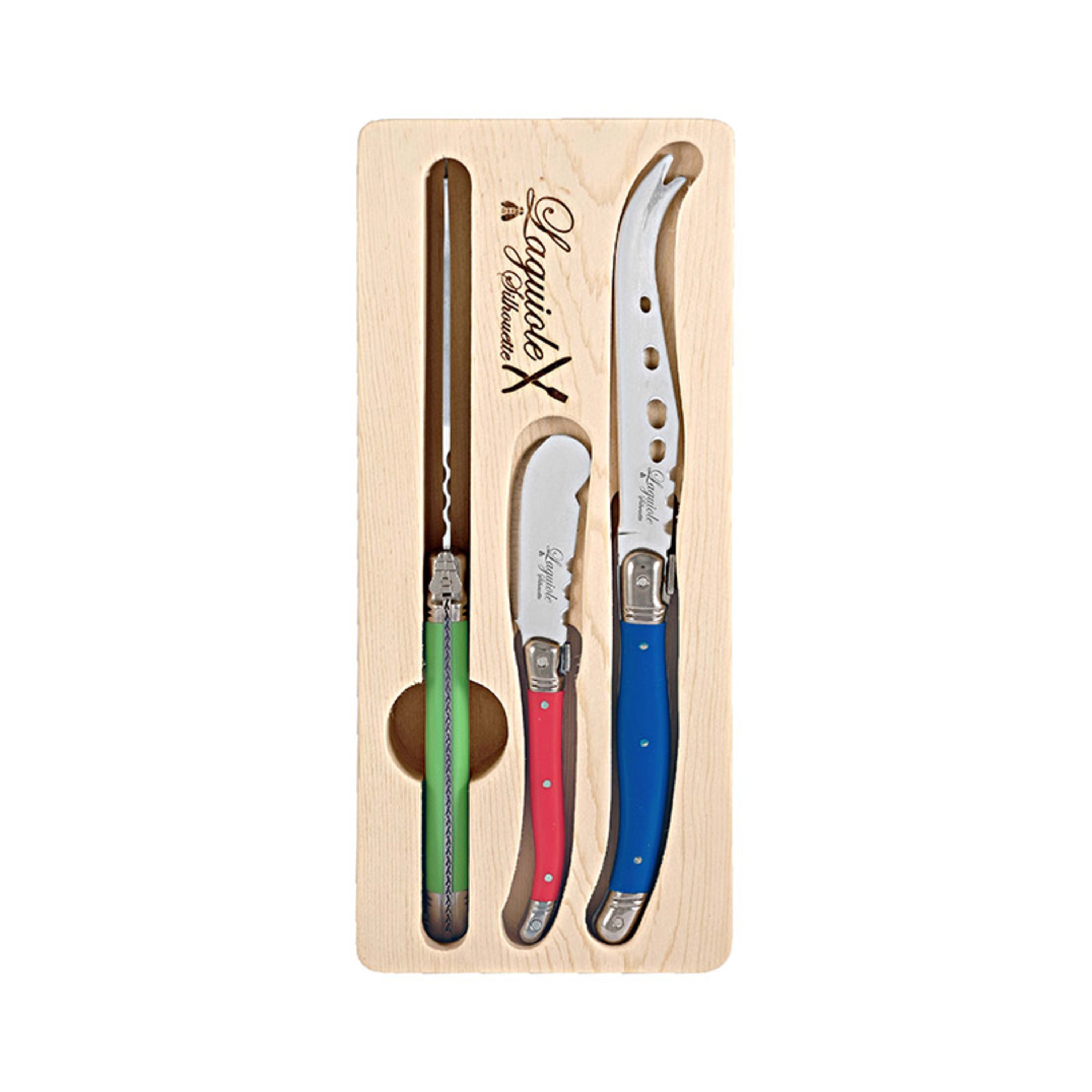 Laguiole Silhouette 3 Piece Cheese Set - Multicolour