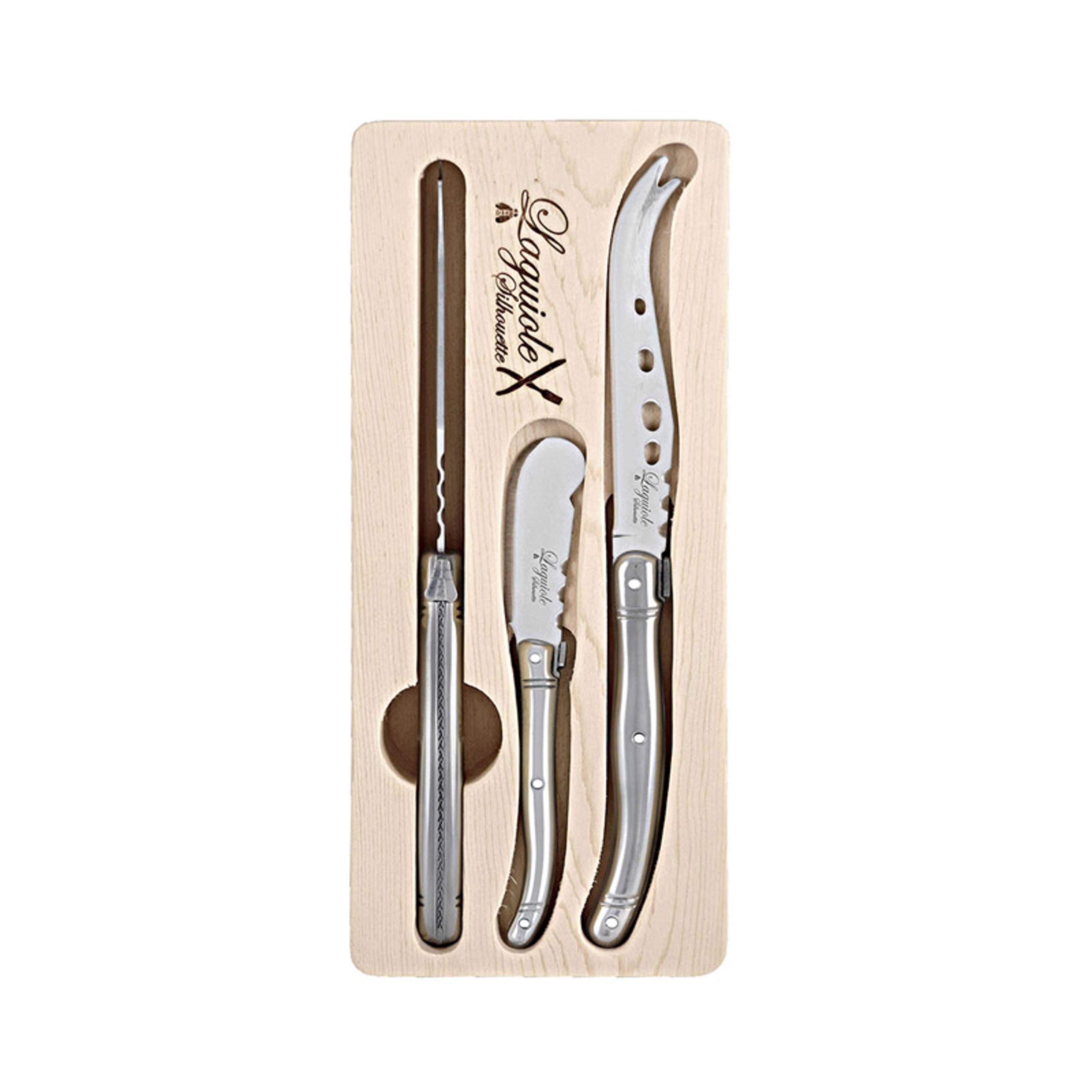 Laguiole Silhouette 3 Piece Cheese Set - Stainless Steel