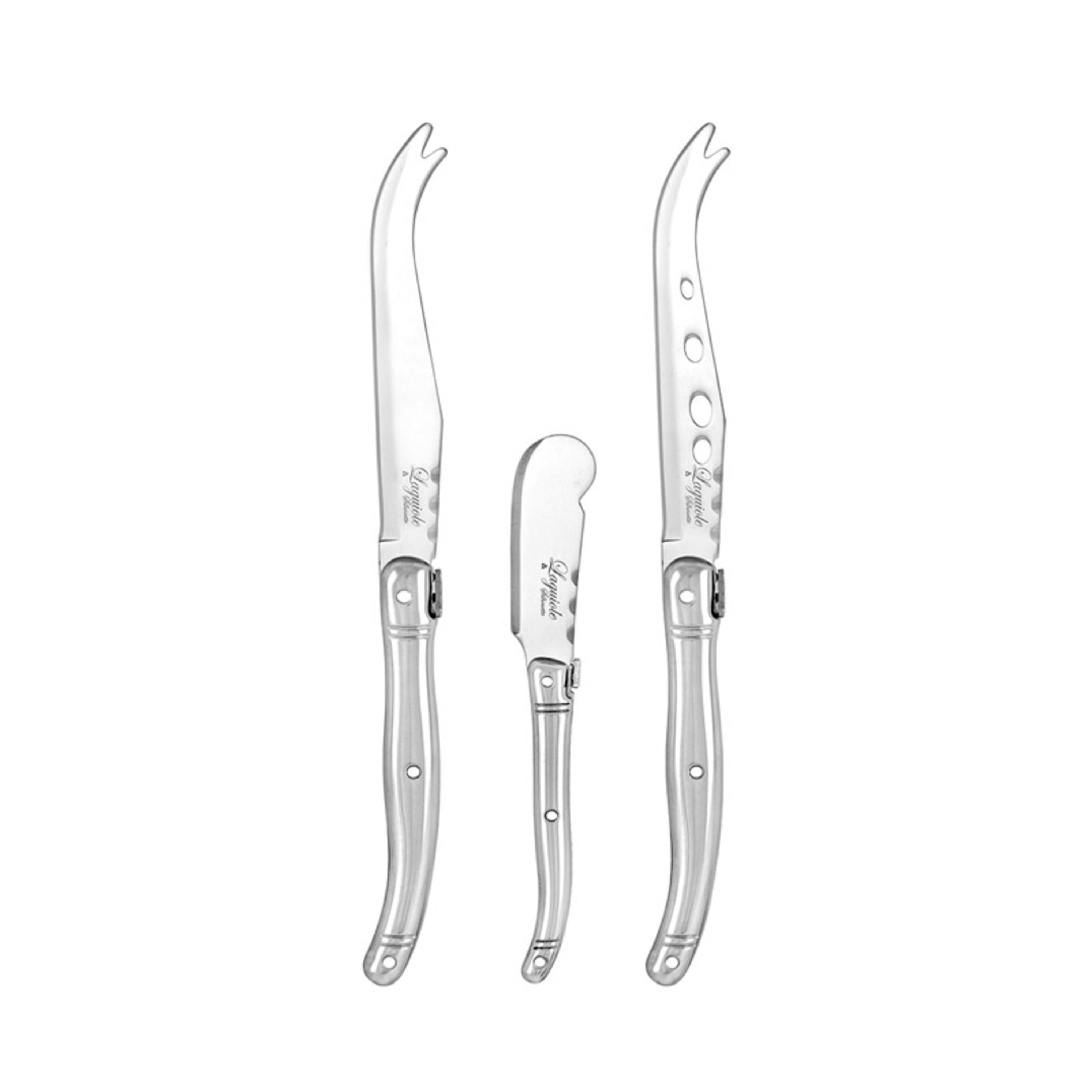Laguiole Silhouette 3 Piece Cheese Set - Stainless Steel