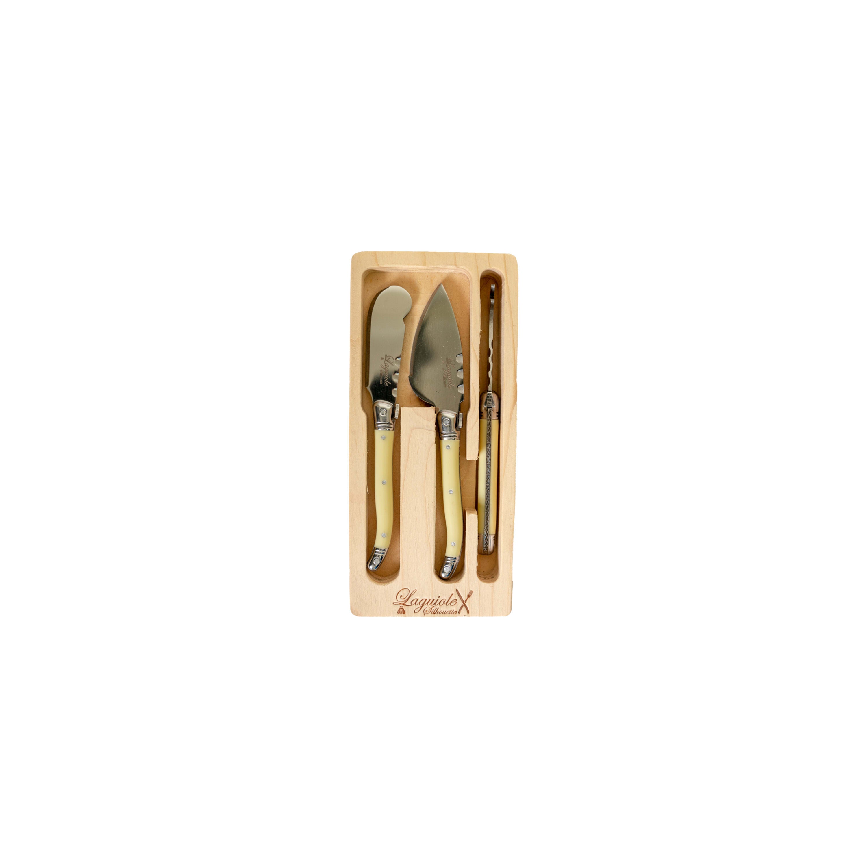 Laguiole Silhouette 3 Piece Mini Cheese Set - Ivory