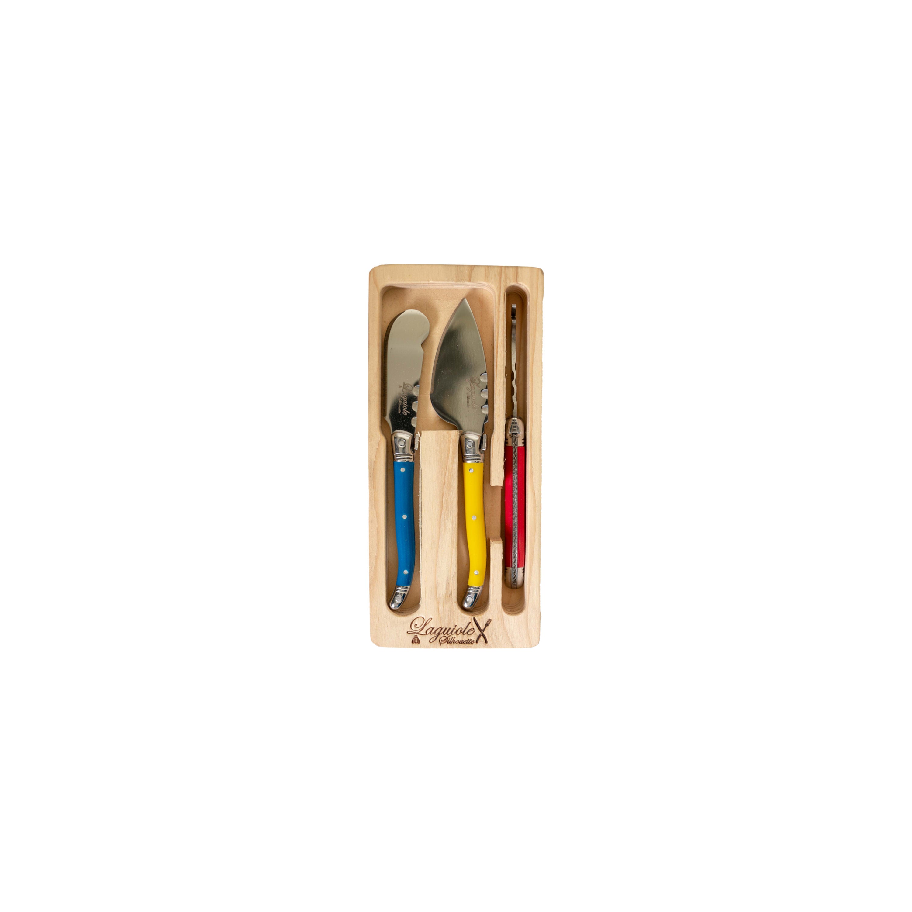 Laguiole Silhouette 3 Piece Mini Cheese Set - Multicolour