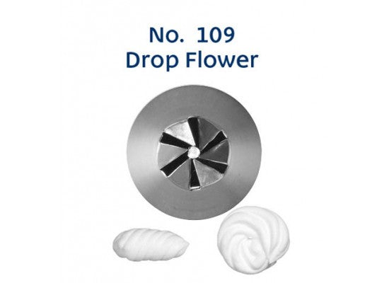 LOYAL Piping Tip No. 109 Drop Flower Stainless Steel