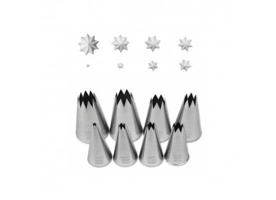LOYAL Star Pastry Tube Set 12 Piece Stainless Steel
