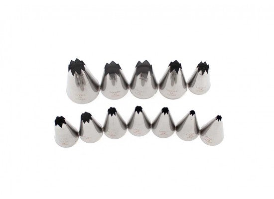 LOYAL Star Pastry Tube Set 12 Piece Stainless Steel