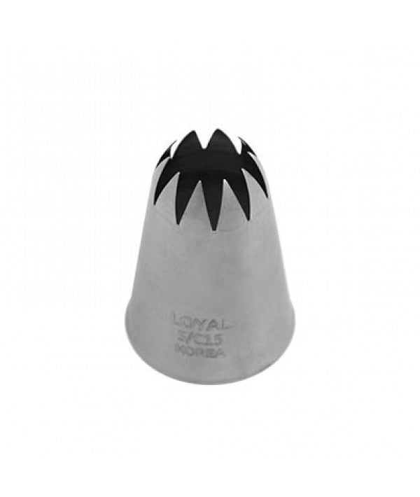 LOYAL Closed Star Pastry Tube No. 15 Stainless Steel