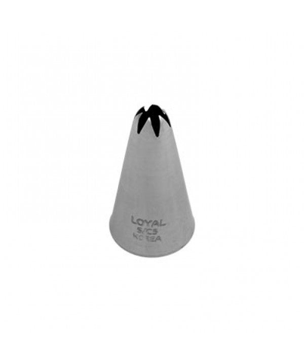 LOYAL Closed Star Pastry Tube No. 5 Stainless Steel
