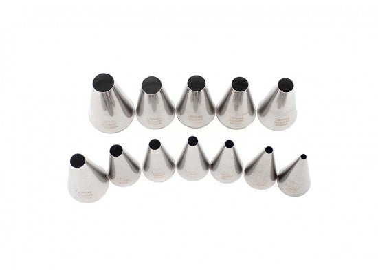 LOYAL Round Pastry Tube Set 12 Piece Stainless Steel
