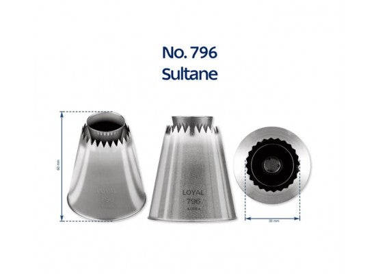 LOYAL Piping Tip No. 796 Sultane Extra Large Stainless Steel