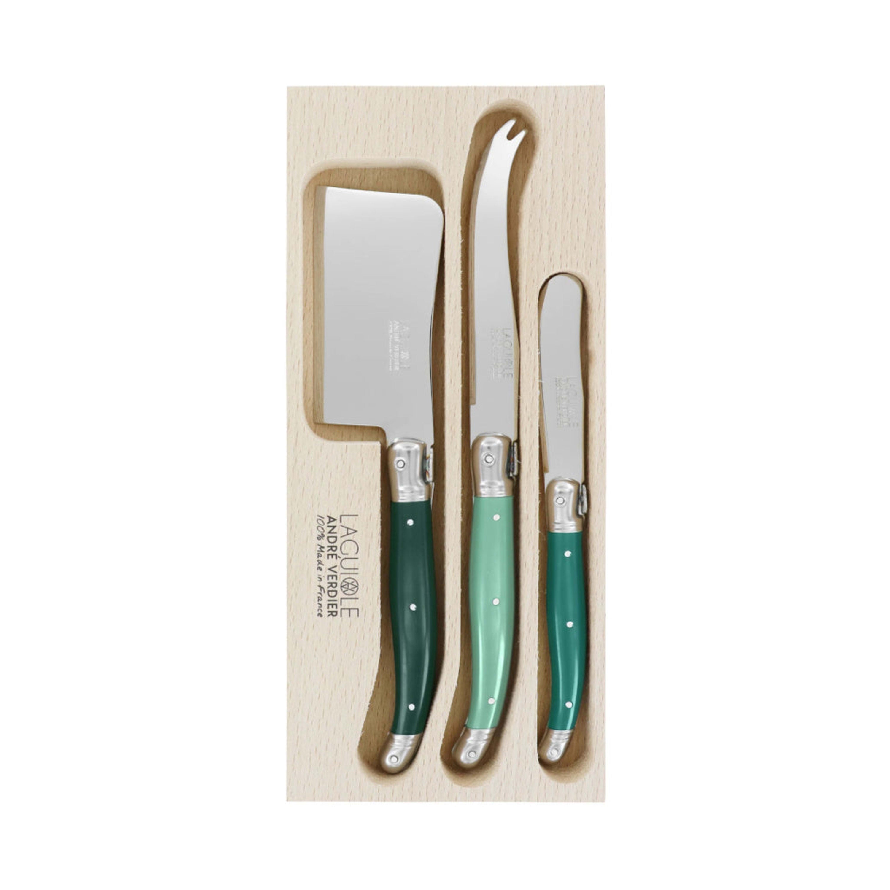 Laguiole André Verdier Debutant Cheese 3 Piece Set - Blue
