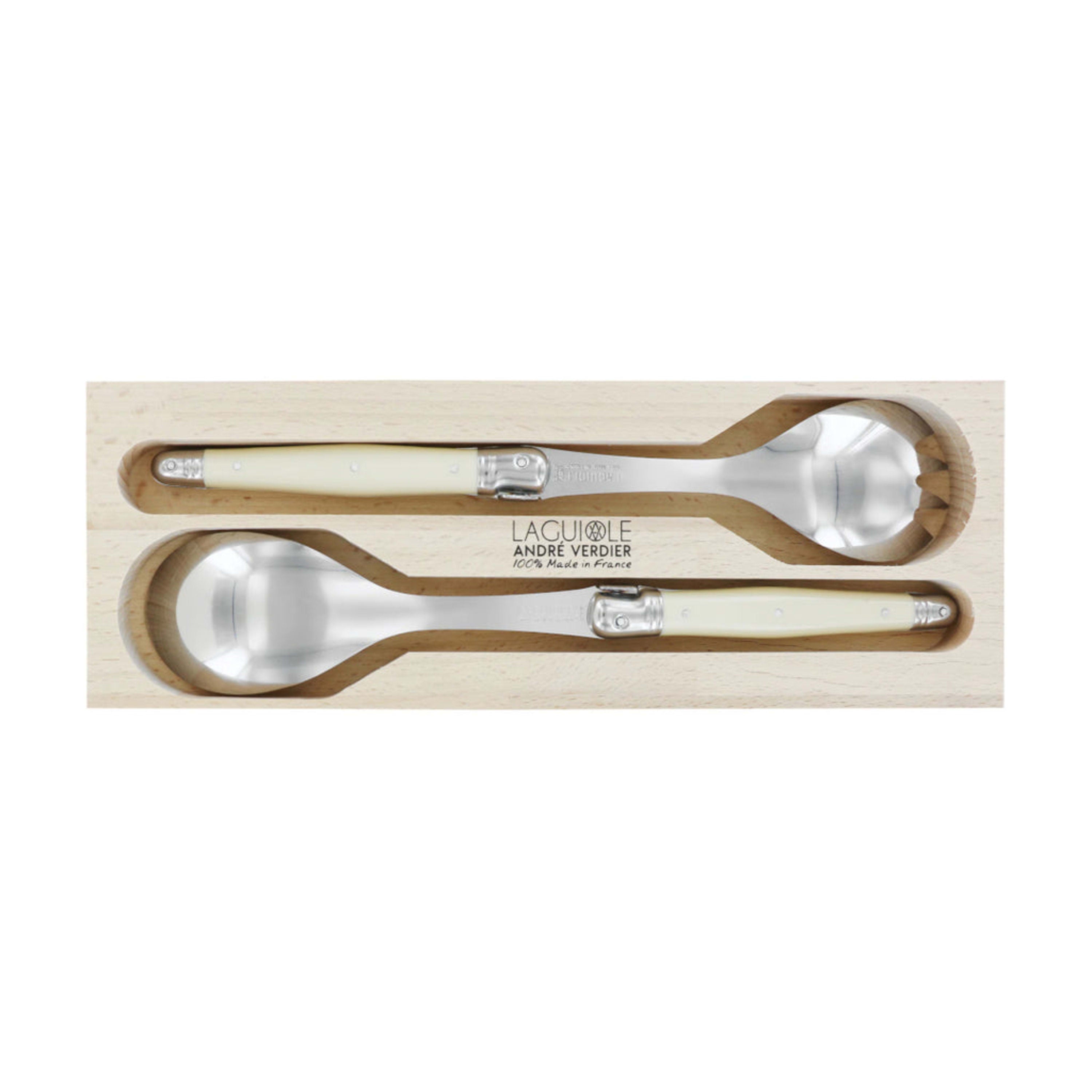 Laguiole André Verdier Debutant Salad Server Marbled Grey (2 Piece Set)