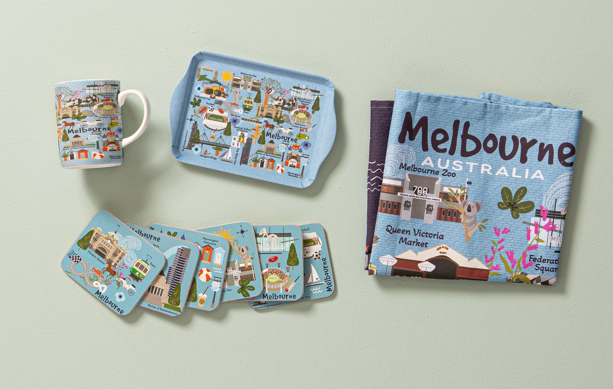 Ashdene Land Down Under Melbourne Kitchen Towel