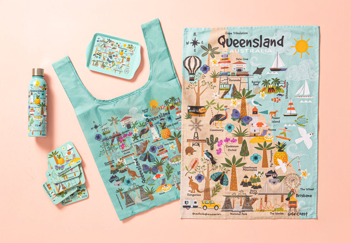 Ashdene Land Down Under Qld 6pk Coaster
