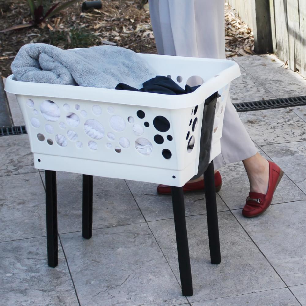 White Magic Laundry Basket On Legs