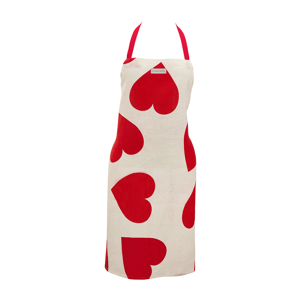 Annabel Trends Linen Apron Love Heart