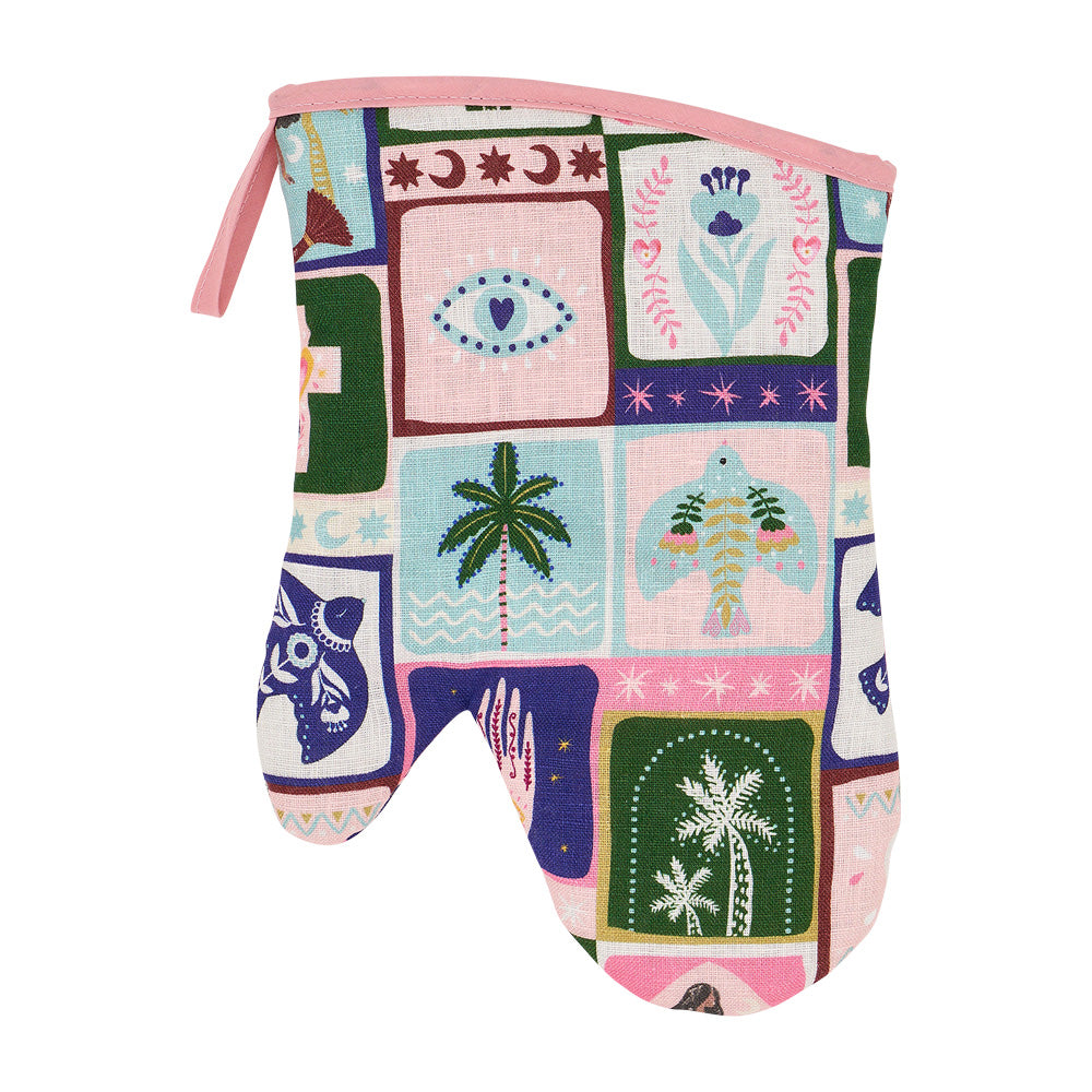 Annabel Trends Linen Oven Mitt Single Celestial Dreams