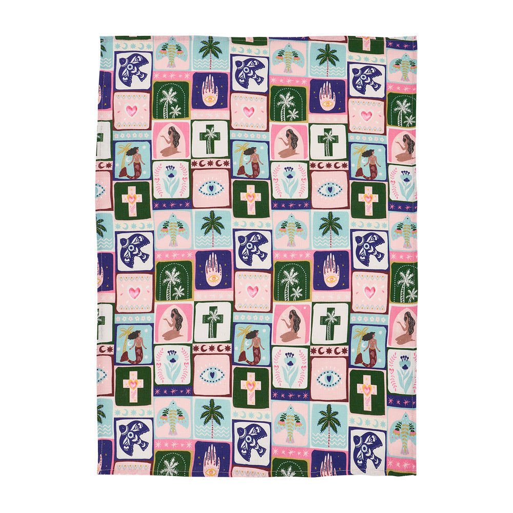 Annabel Trends Linen Tea Towel Celestial Dreams