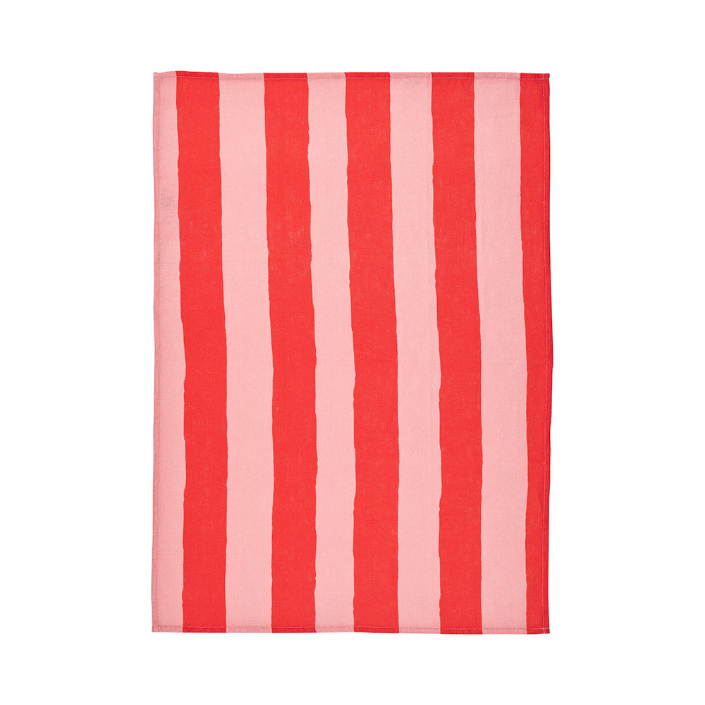 Annabel Trends Linen Tea Towel Red Stripe