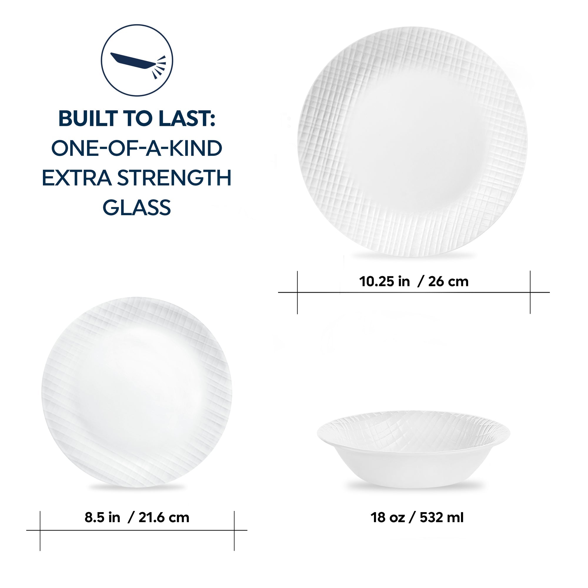 Corelle Linen Weave 12 Piece Dinner Set