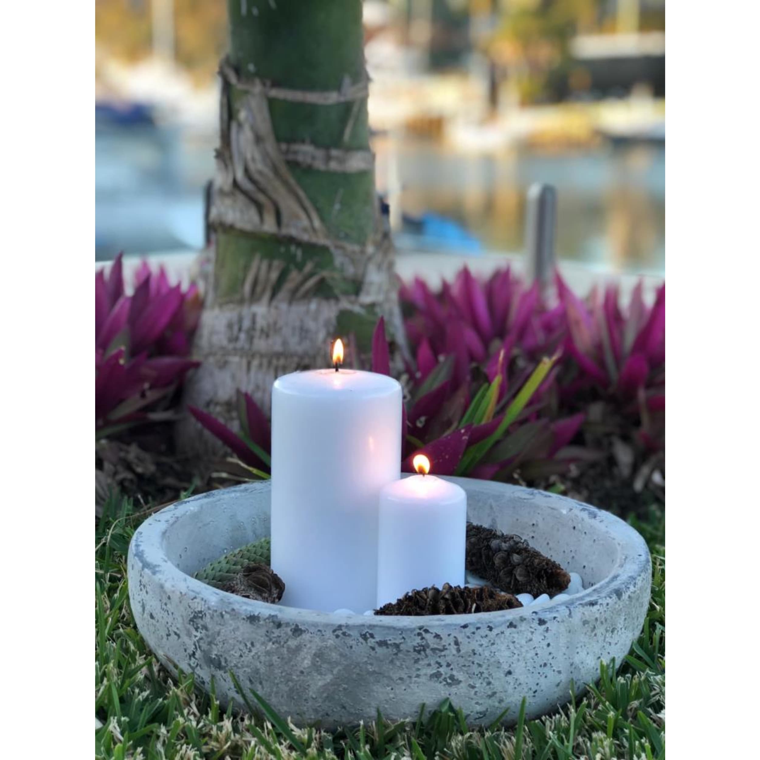 Lume Pillar Candles 75x75mm White (12 Pack)