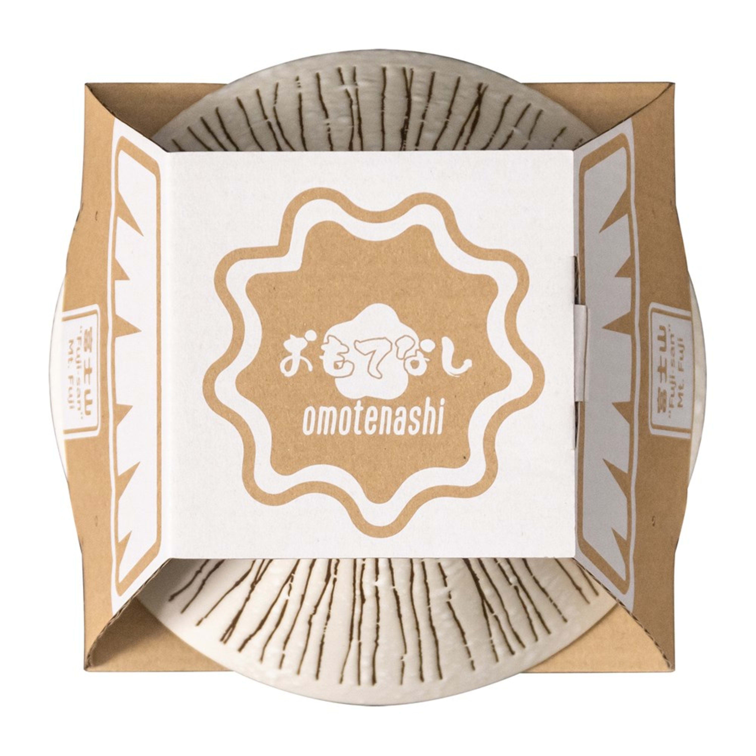 Omotenashi Hori Tokusa White Sorigatadon Bowl 19x9.3cm Gift Set