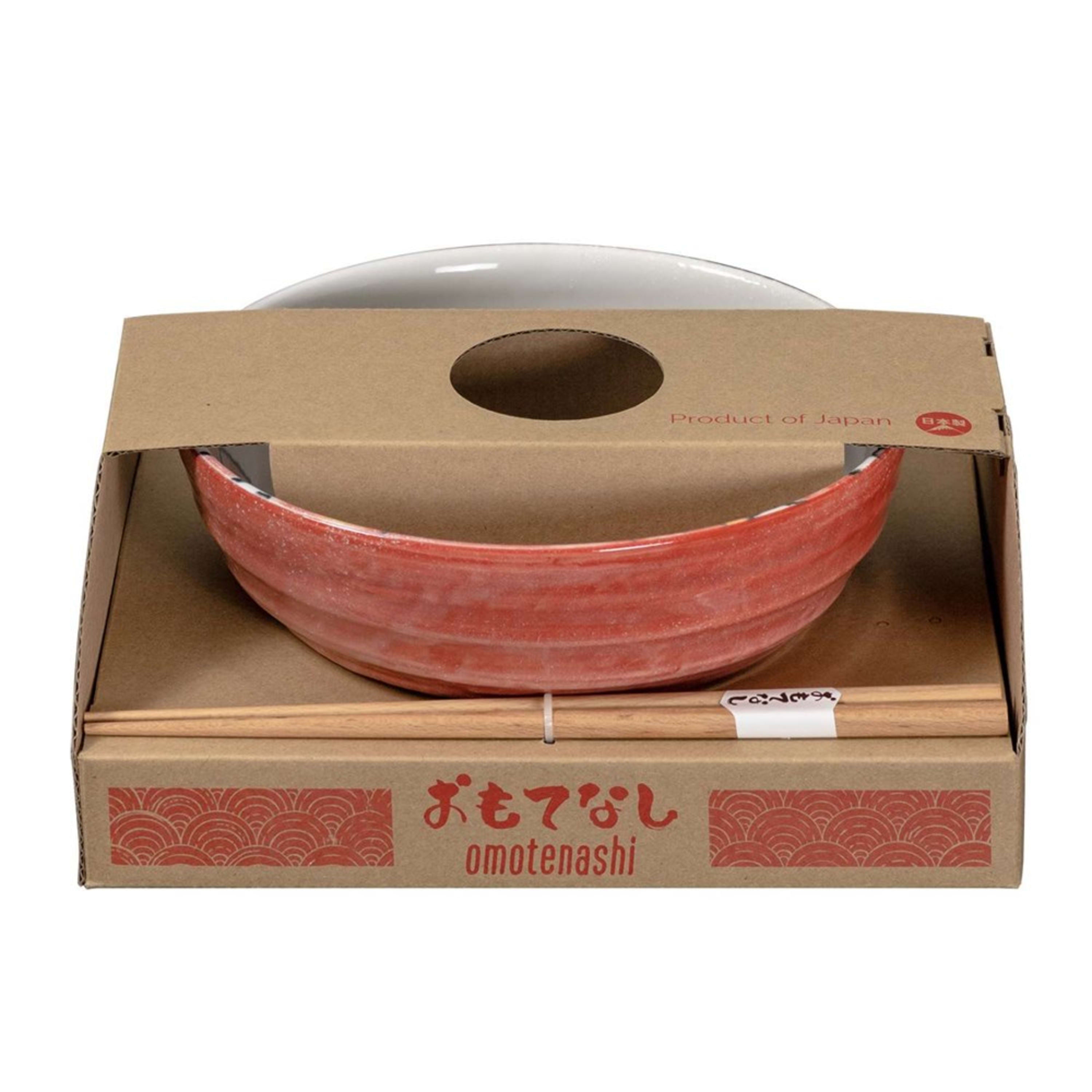 Omotenashi Etegami Kani Ramen Bowl with Chopsticks 19x8.5cm Gift Set