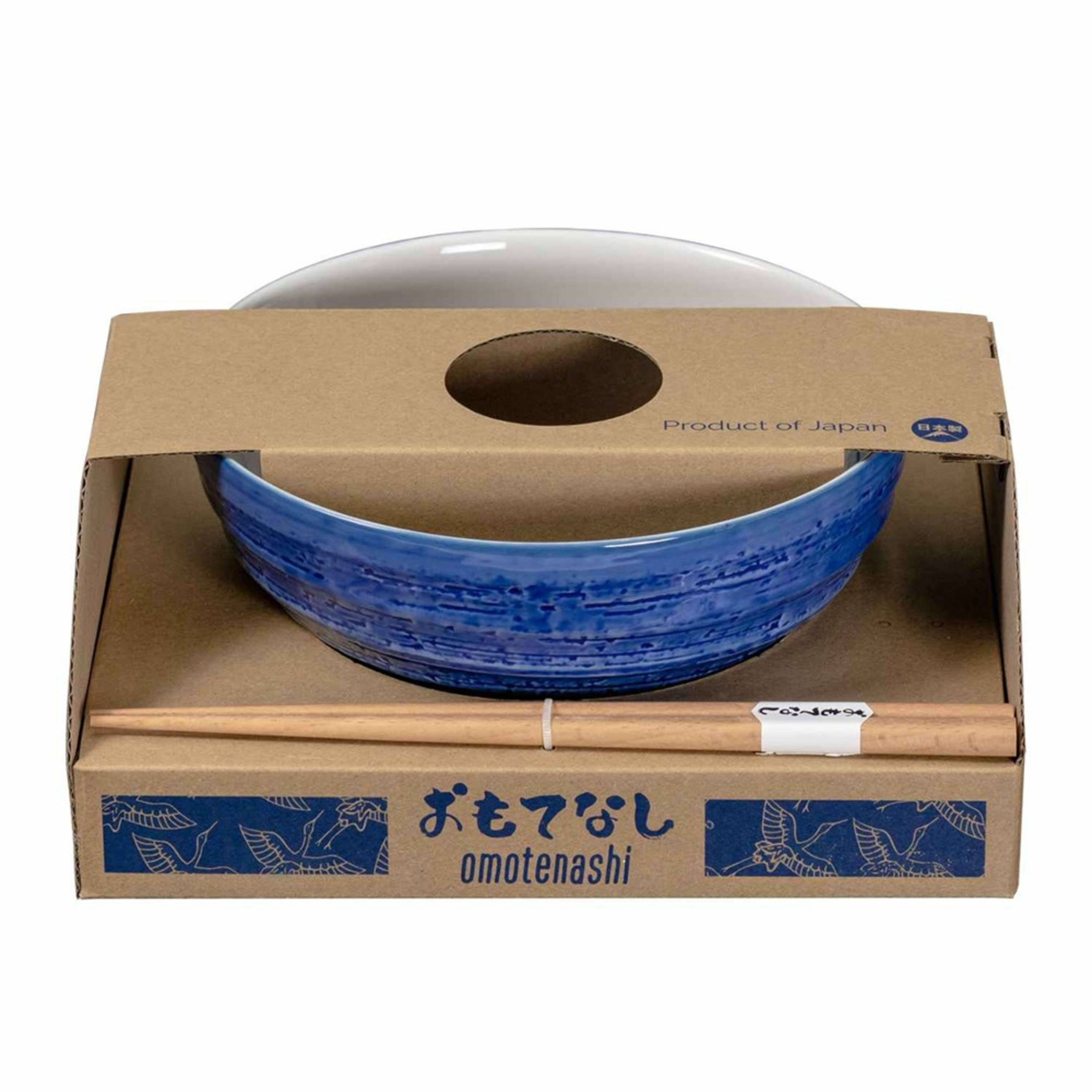 Omotenashi Etegami Tai Ramen Bowl with Chopsticks 19x8.5cm Gift Set