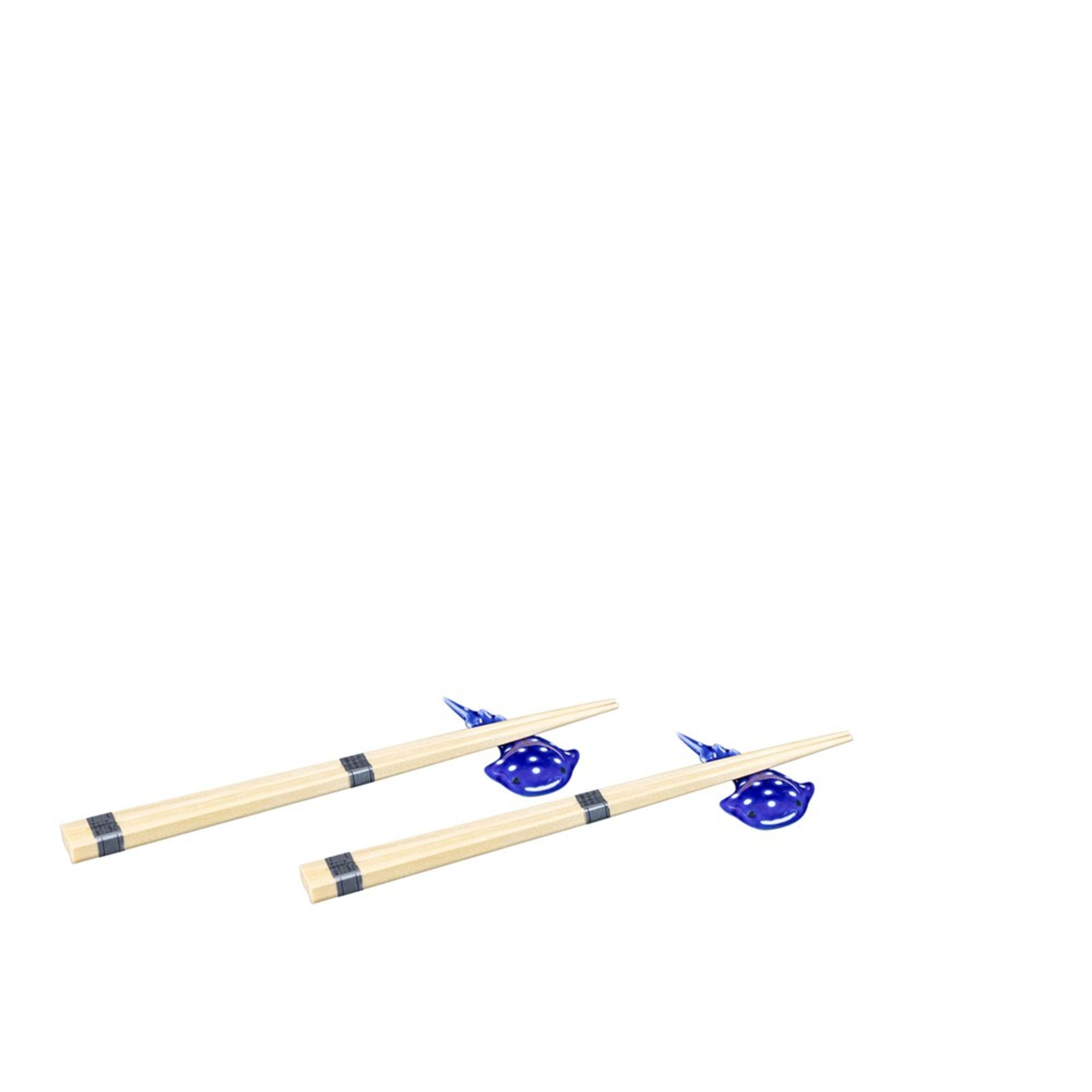 Omotenashi Nami Jinbei Bowl & Chopstick & Rest Set 19x7.6cm