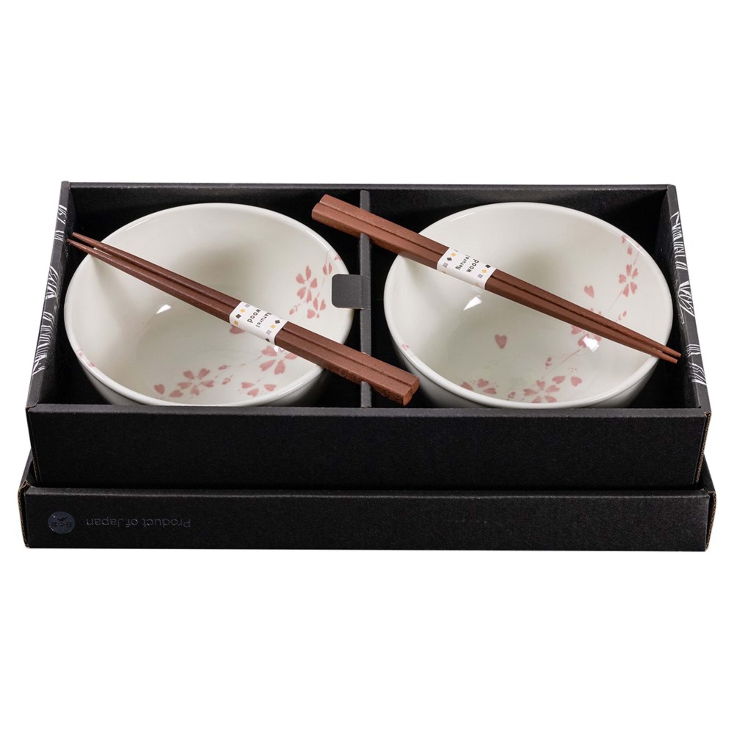 Omotenashi Hanashidare 4 Piece Bowl & Chopstick Set 16x8.5cm