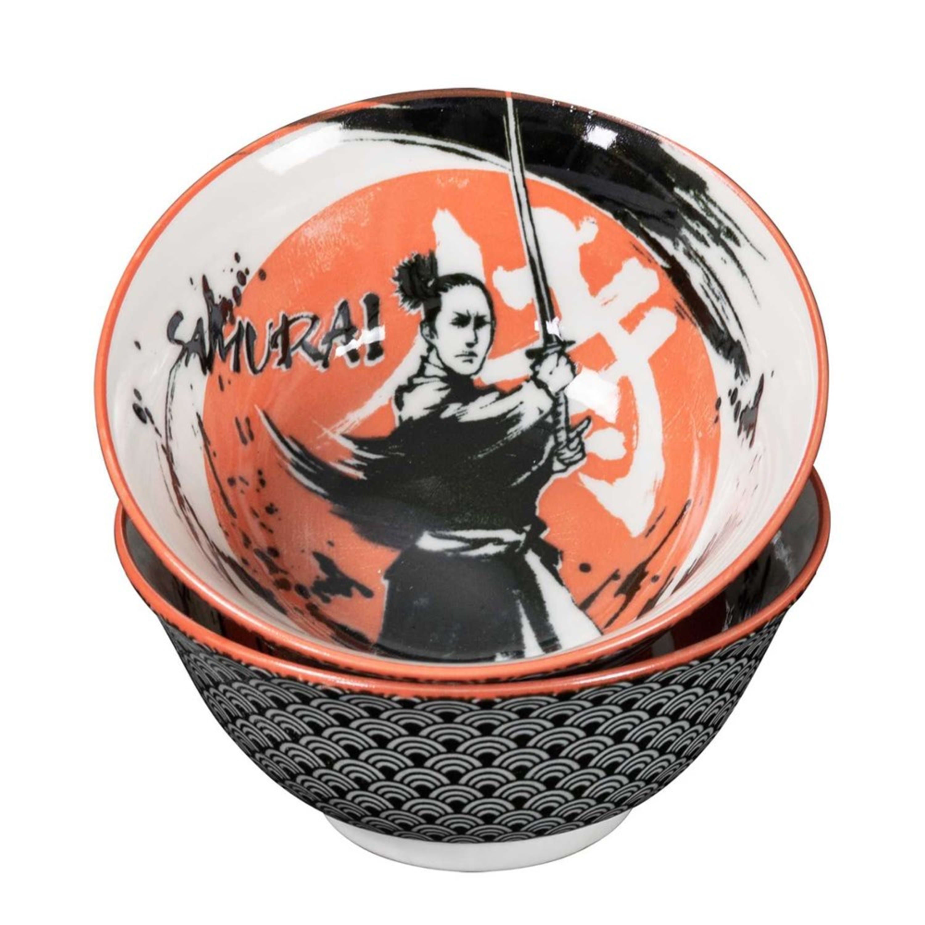 Omotenashi Samurai 4 Piece Bowl & Chopstick Set 15x7cm
