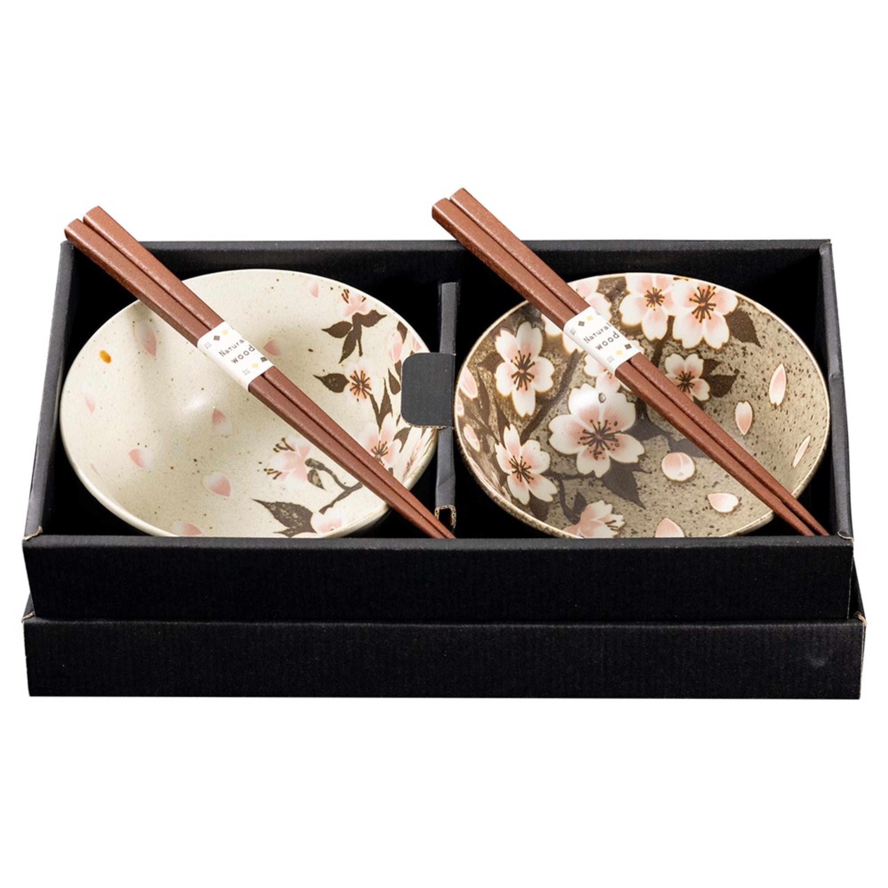 Omotenashi Igazakura 4 Piece Bowl & Chopstick Set 15x7cm