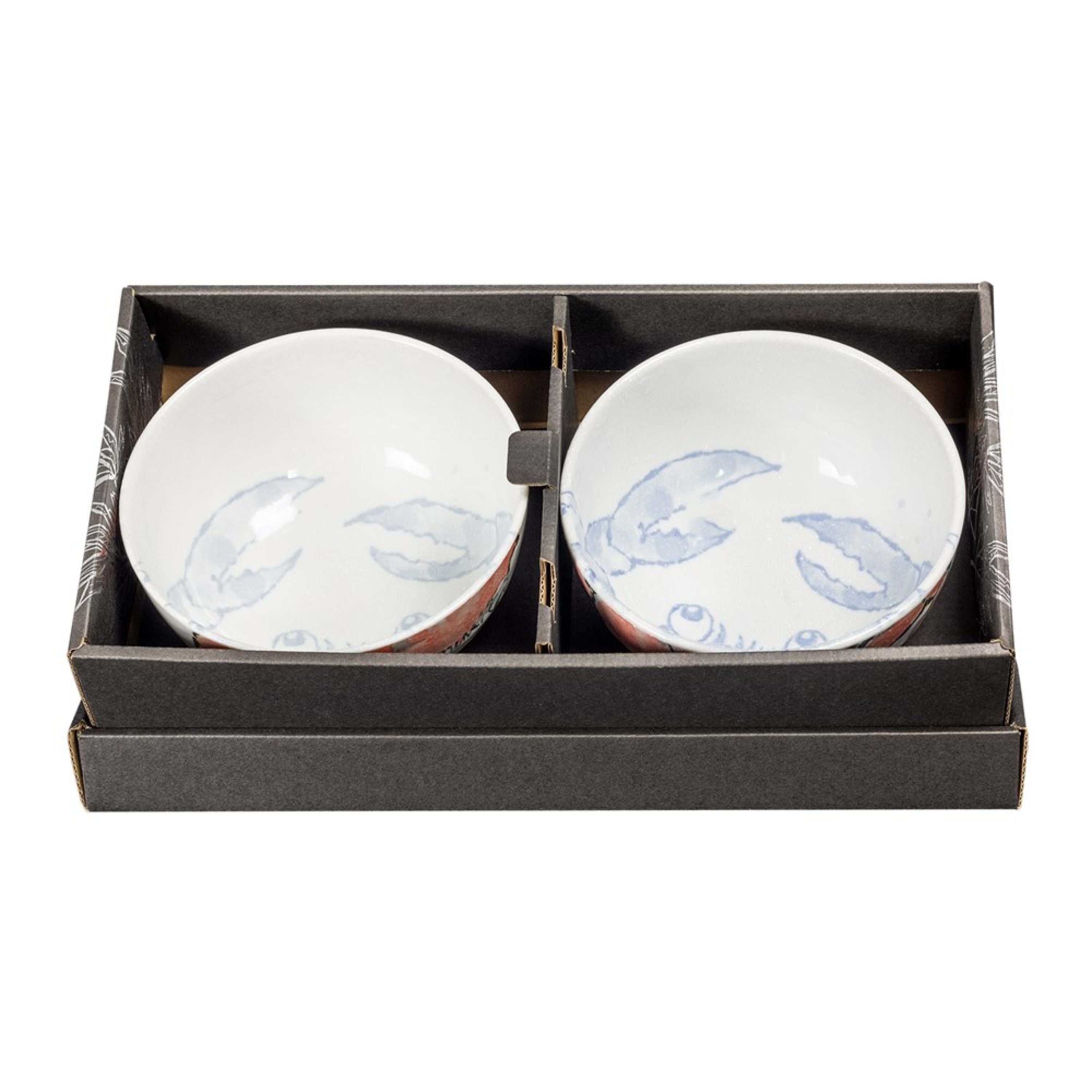 Omotenashi Etegami Kani 4 Piece Bowl & Chopstick Set 16x9cm