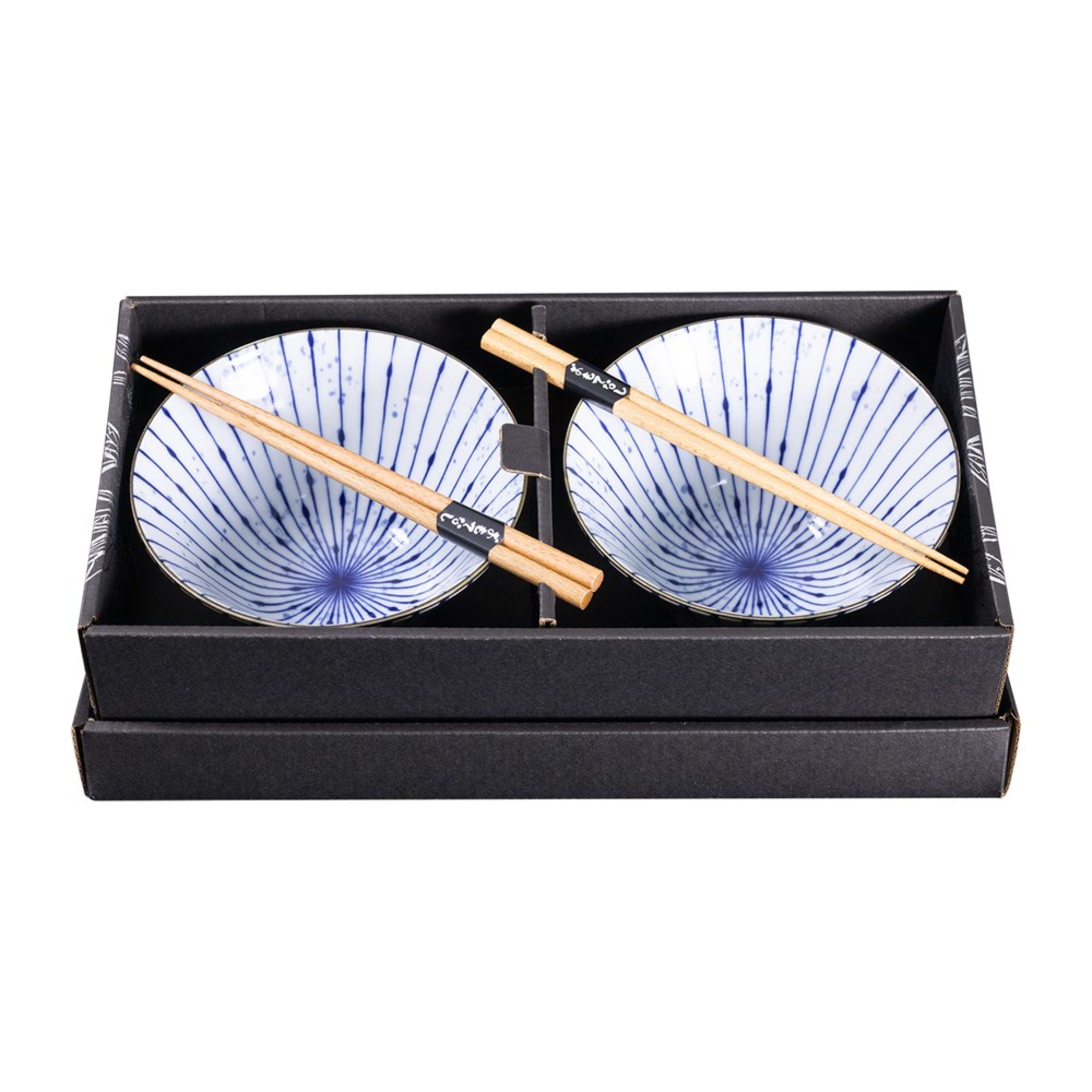 Omotenashi Sorigatadon Fukizumi Tokusa 4 Piece Bowl & Chopstick Set 16x8.5cm