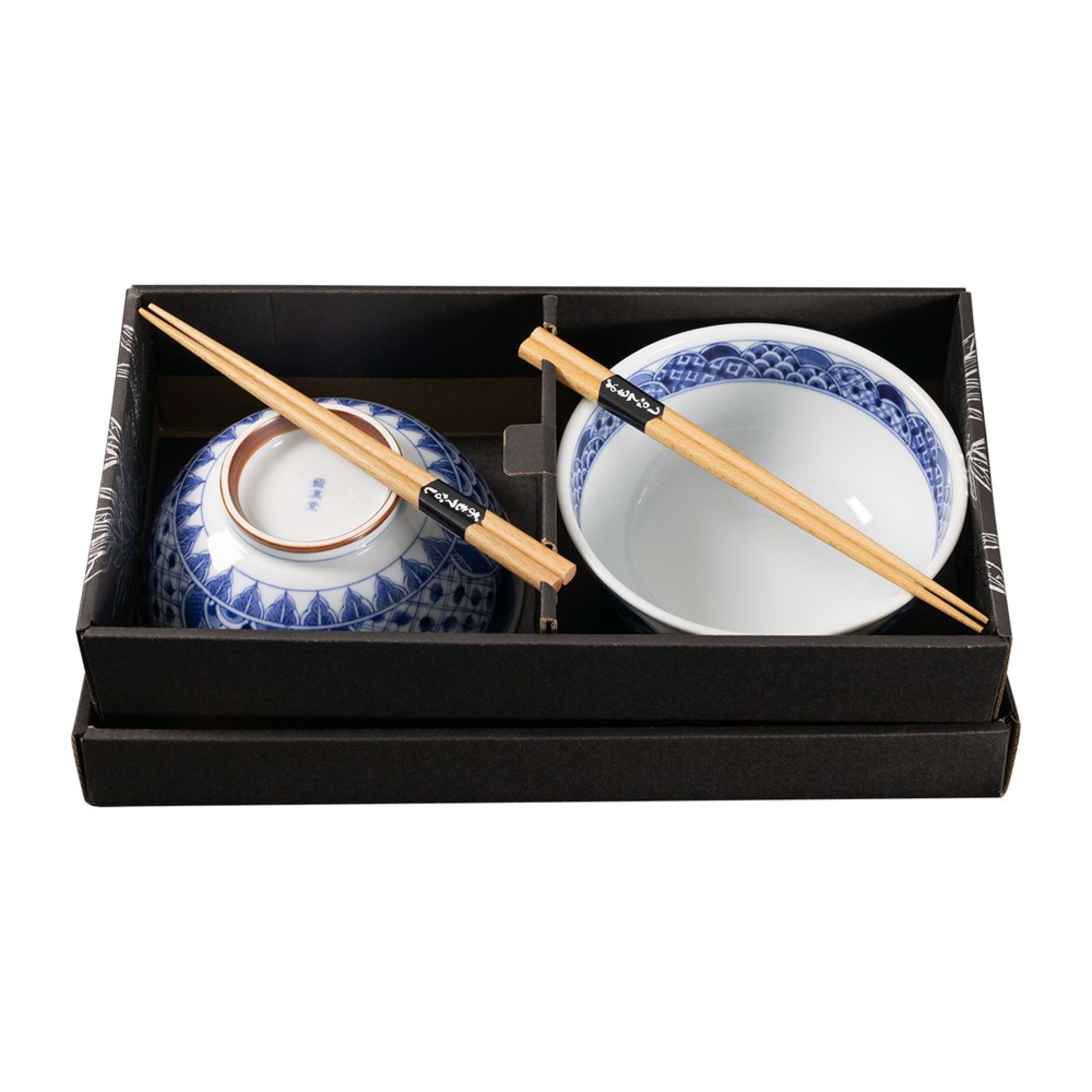 Omotenashi Syonzui 4 Piece Bowl & Chopstick Set 16.5x8cm