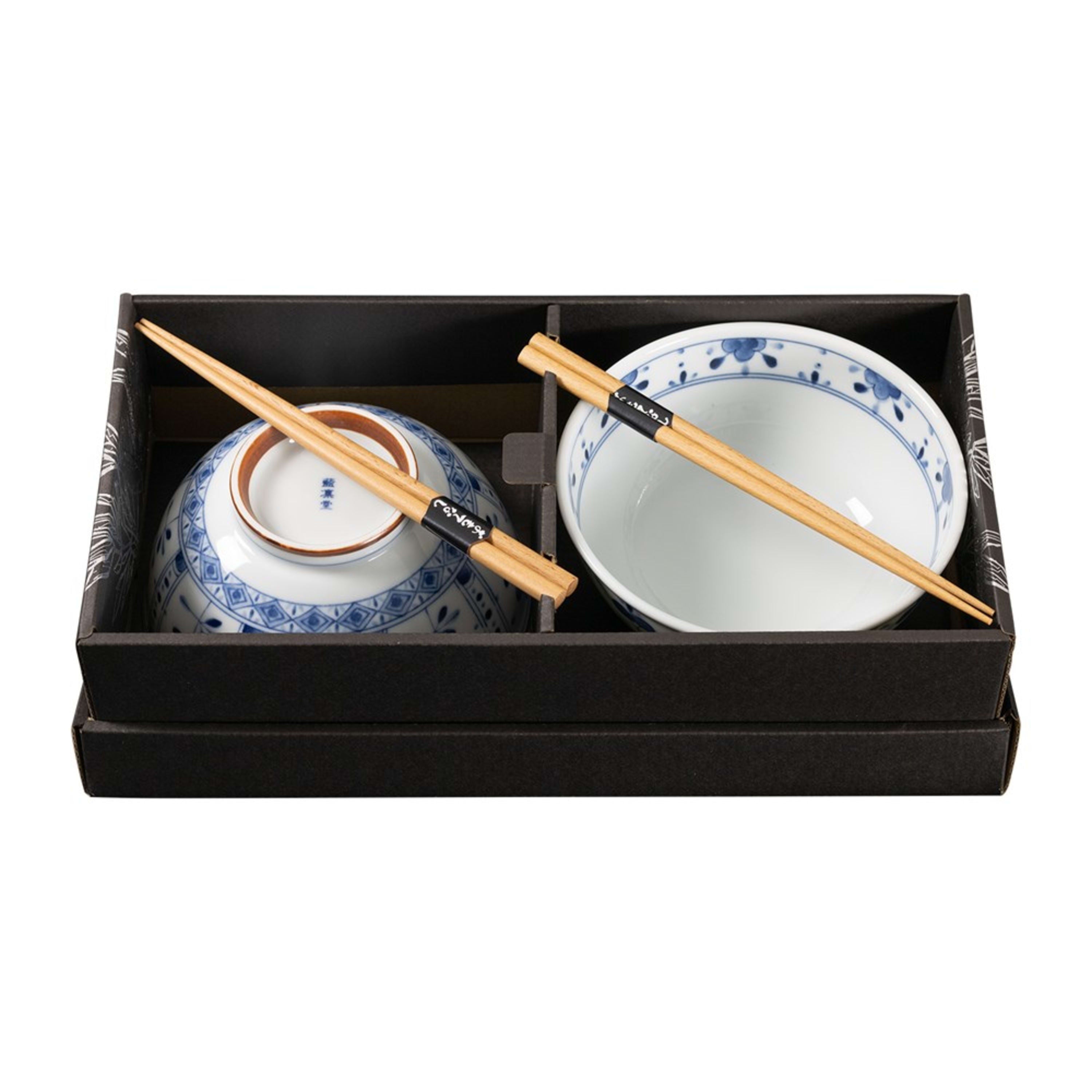 Omotenashi Tachibana 4 Piece Bowl & Chopstick Set 16.5x8cm